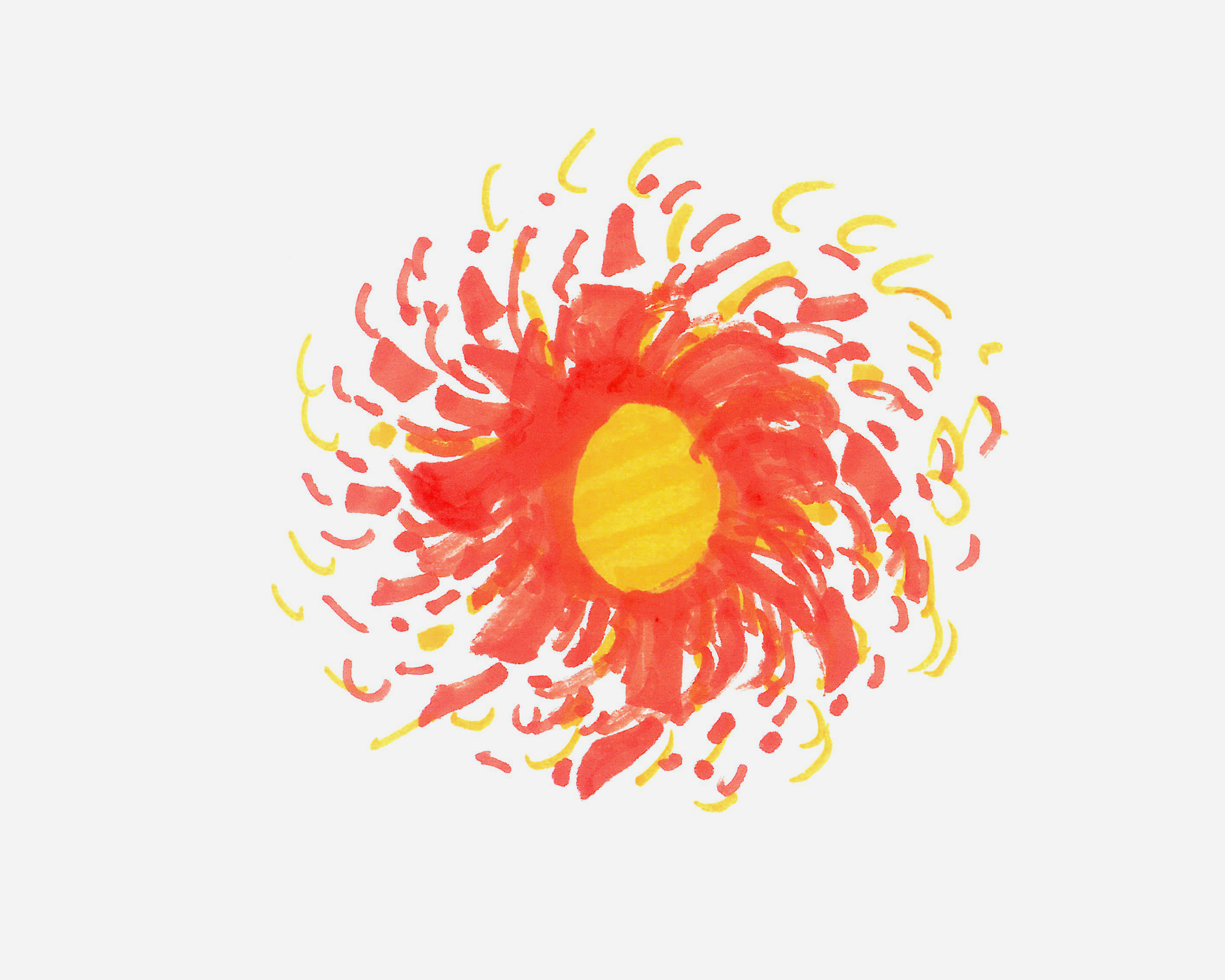 四五岁儿童简笔画教程 带颜色太阳怎么画