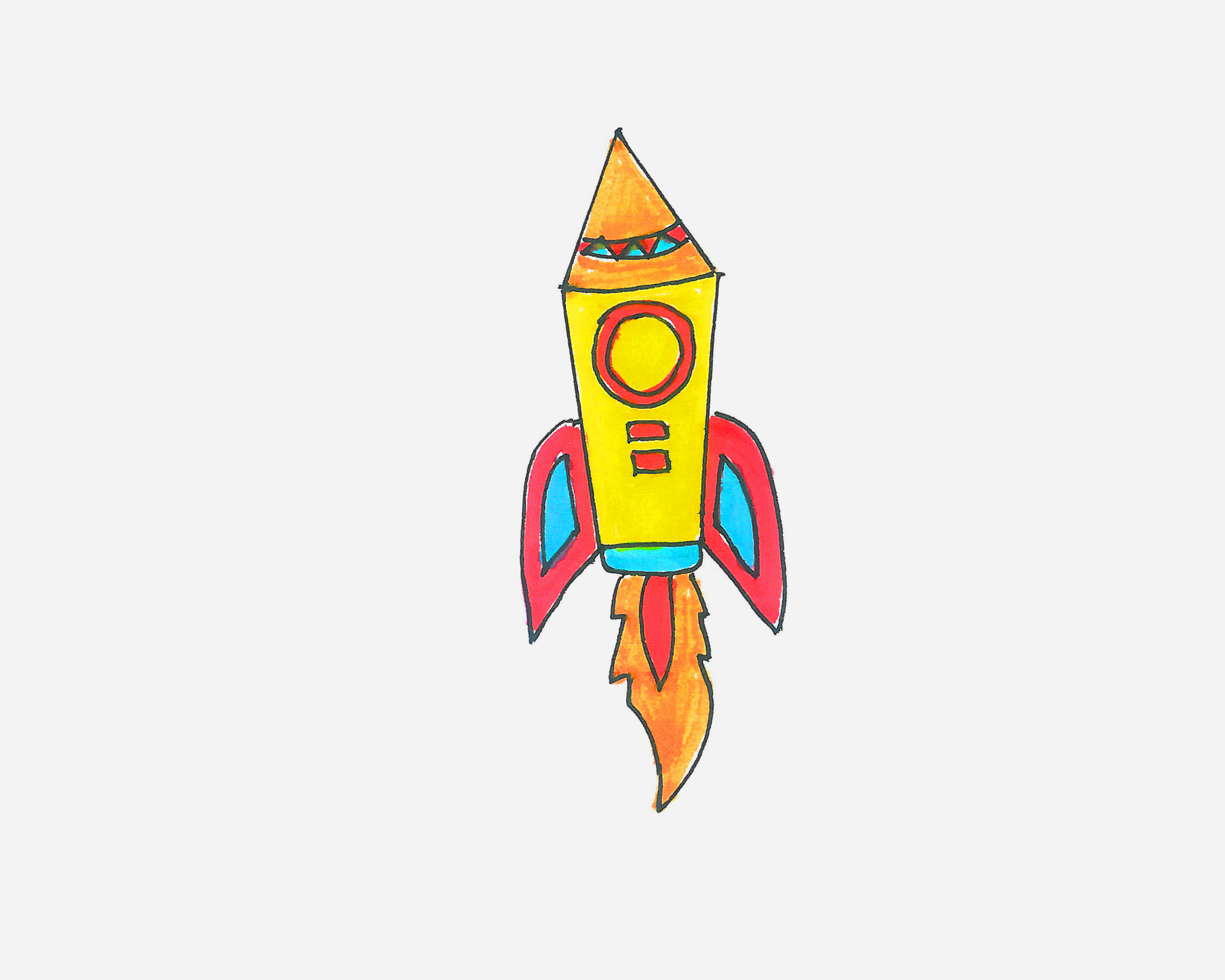 插画－练习（火箭）|插画|涂鸦/潮流|CAIPENGDA - 原创作品 - 站酷 (ZCOOL)