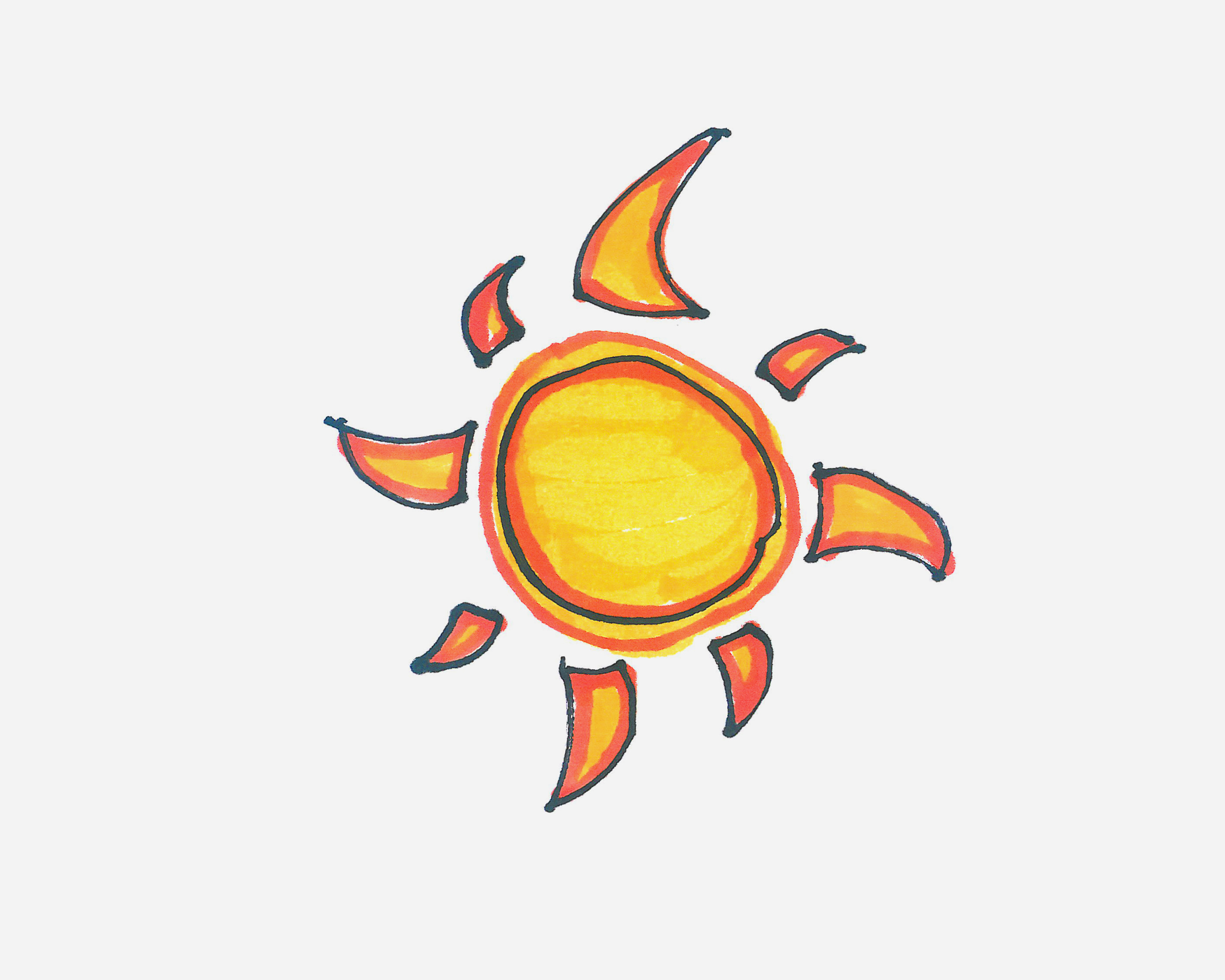 6岁儿童画启蒙教程 色彩太阳怎么画