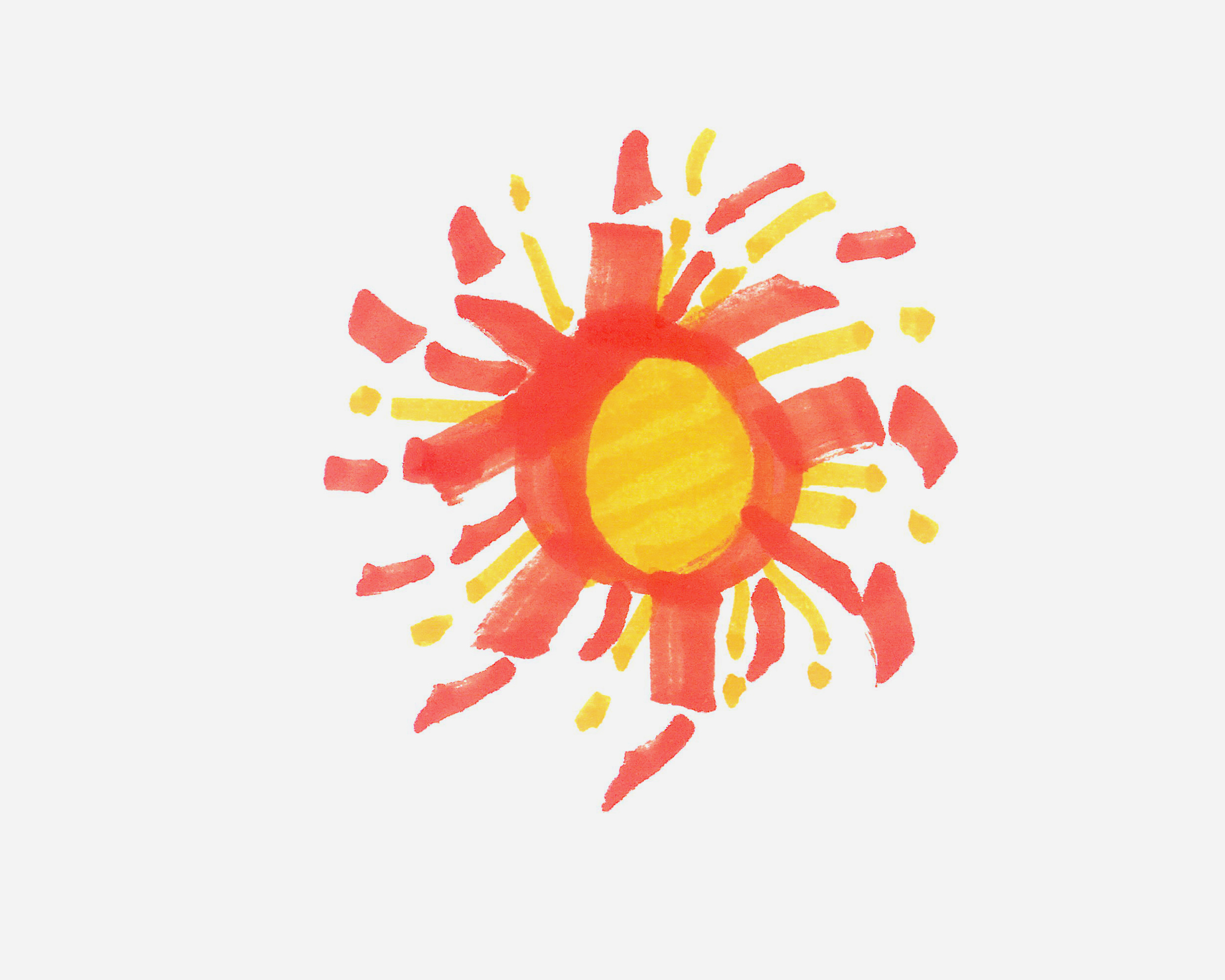 四五岁儿童简笔画教程 带颜色太阳怎么画