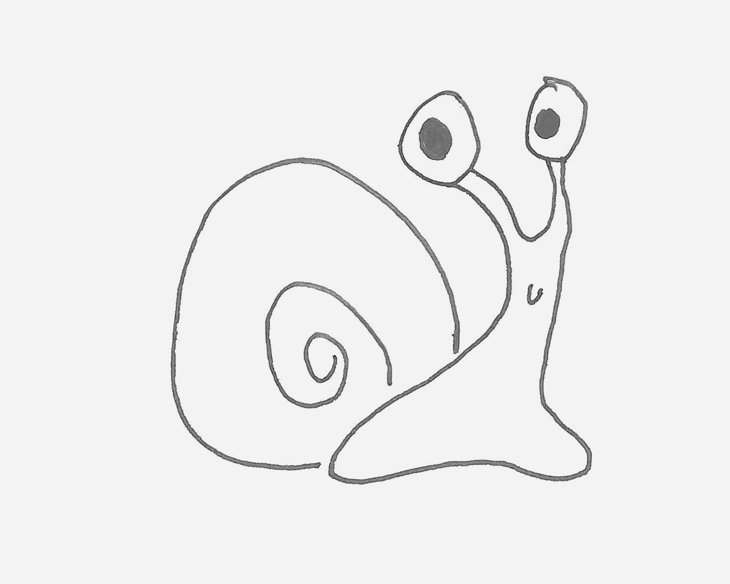 彩色卡通蜗牛简笔画画法图片步骤