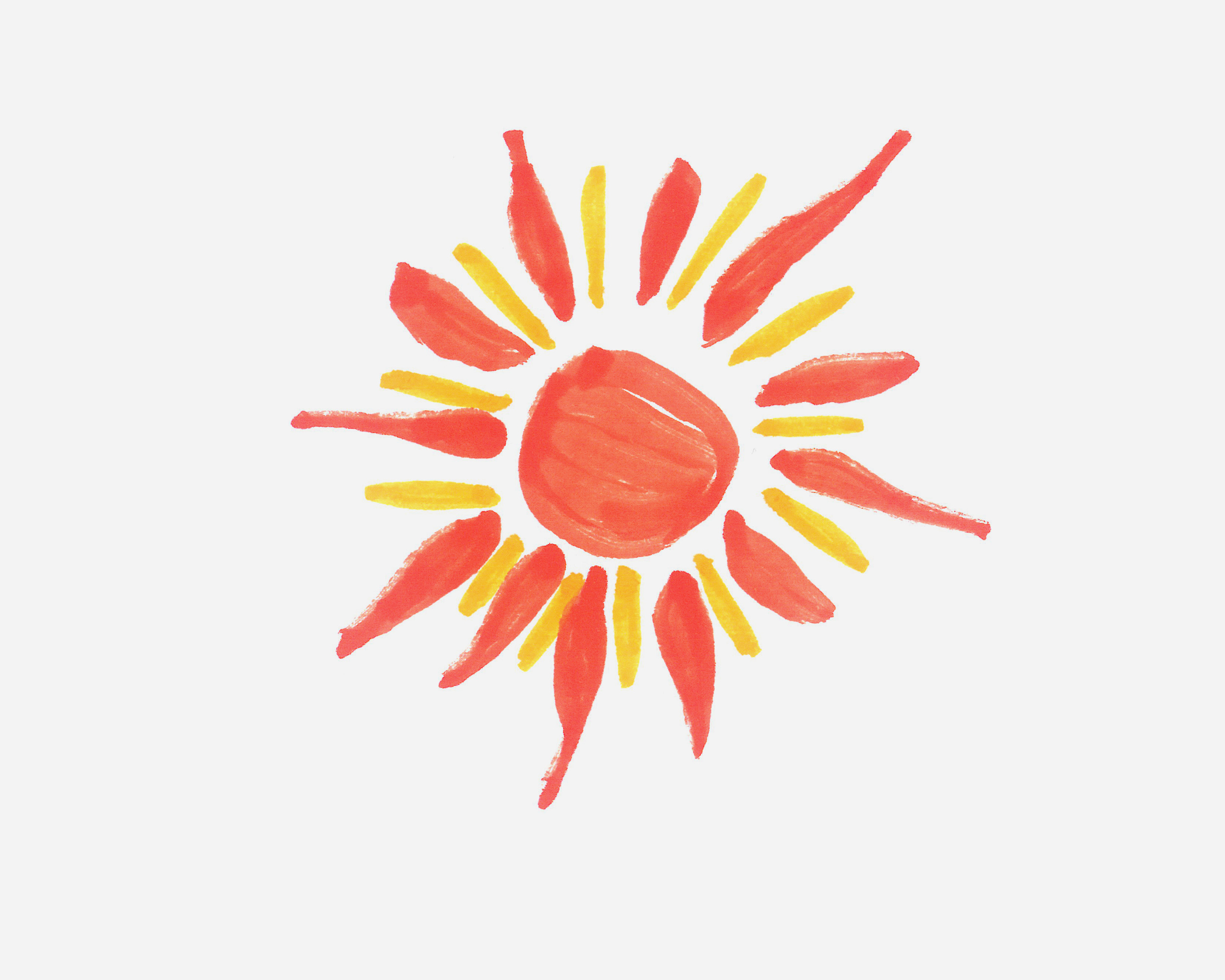7-8岁简笔画优秀作品 有颜色小太阳怎么画最简单