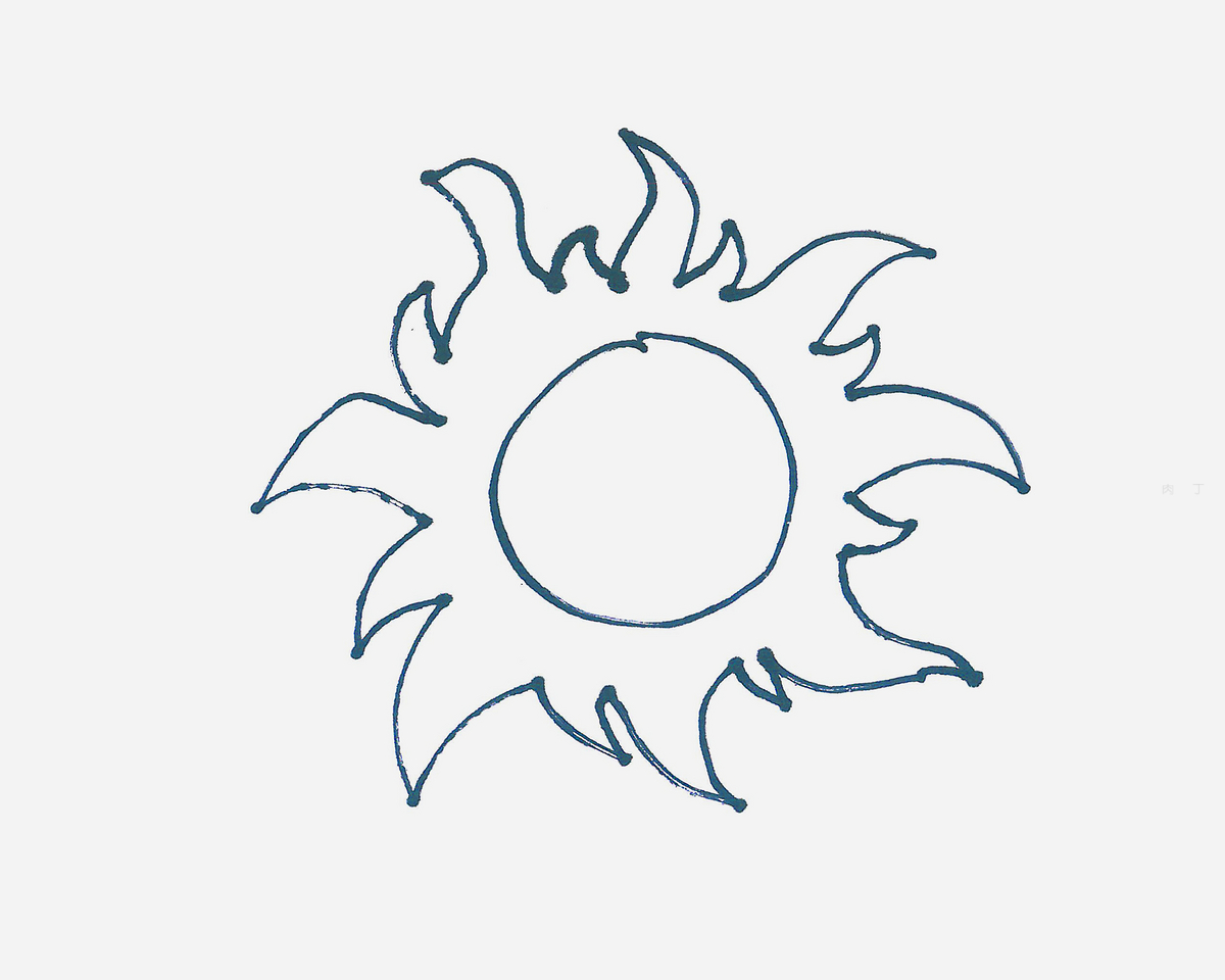 简单简笔画教程 小太阳怎么画最简单💛巧艺网