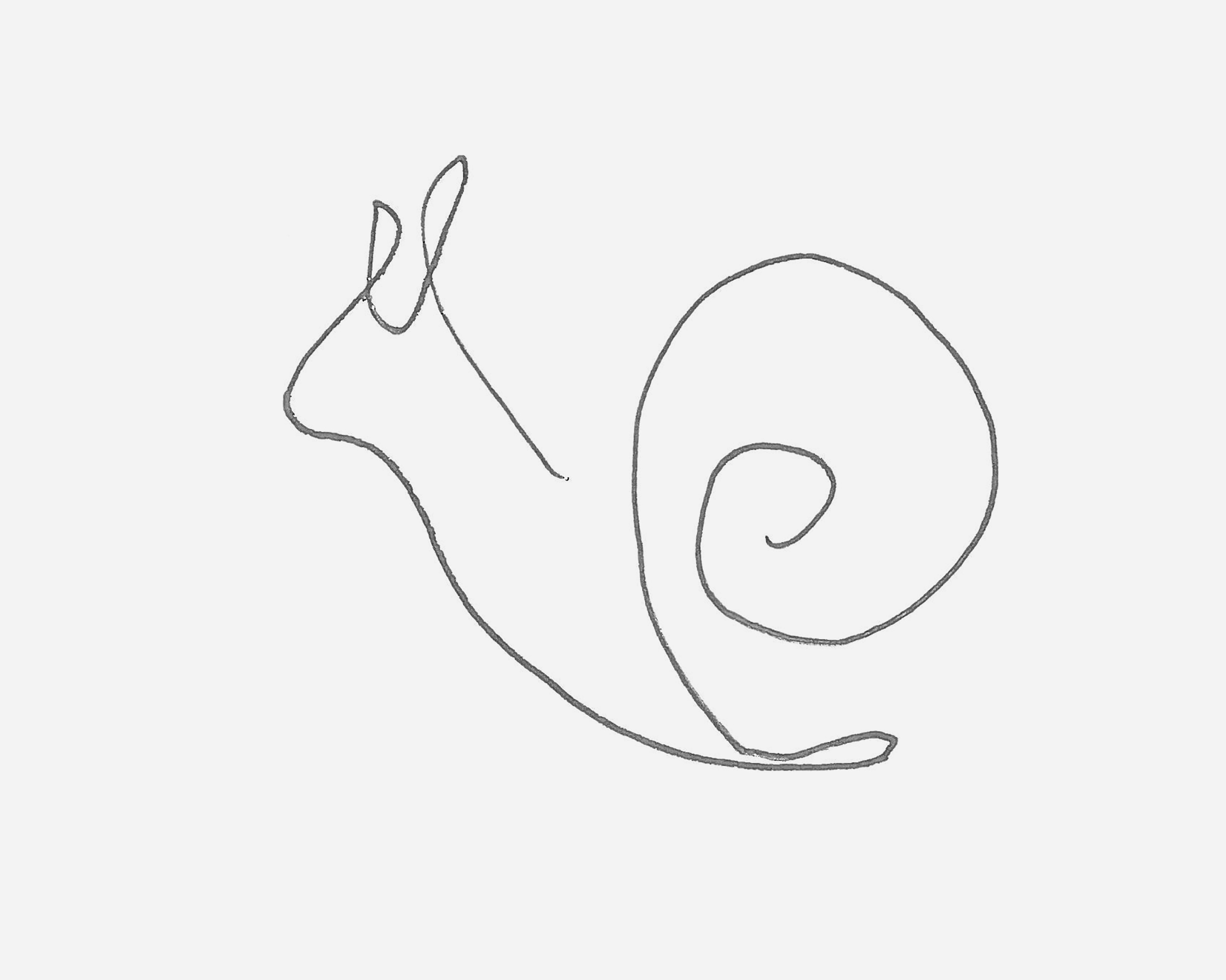 字母O简笔画蜗牛的画法图片步骤
