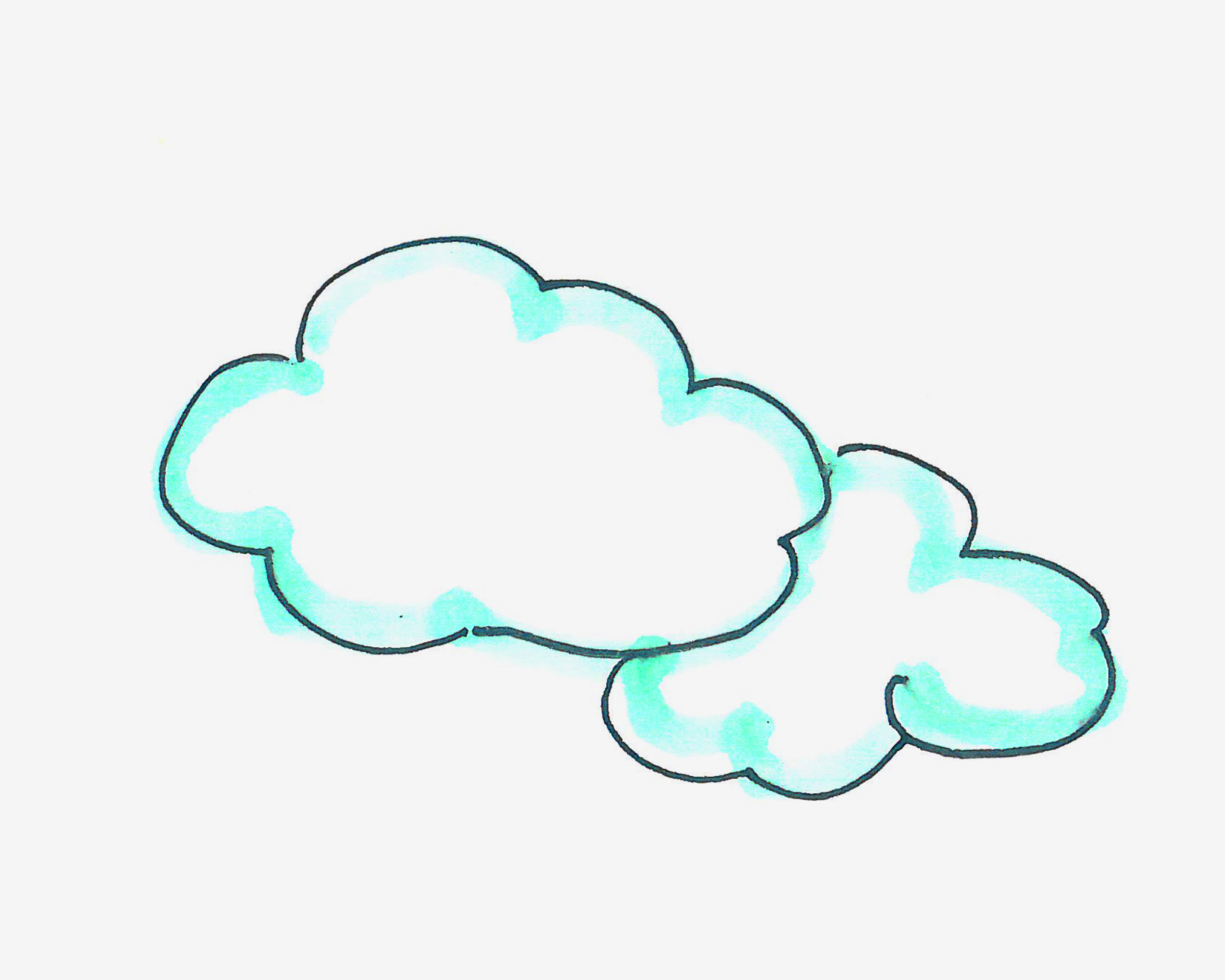 7-8岁儿童简笔画图片 小云朵的画法图解教程