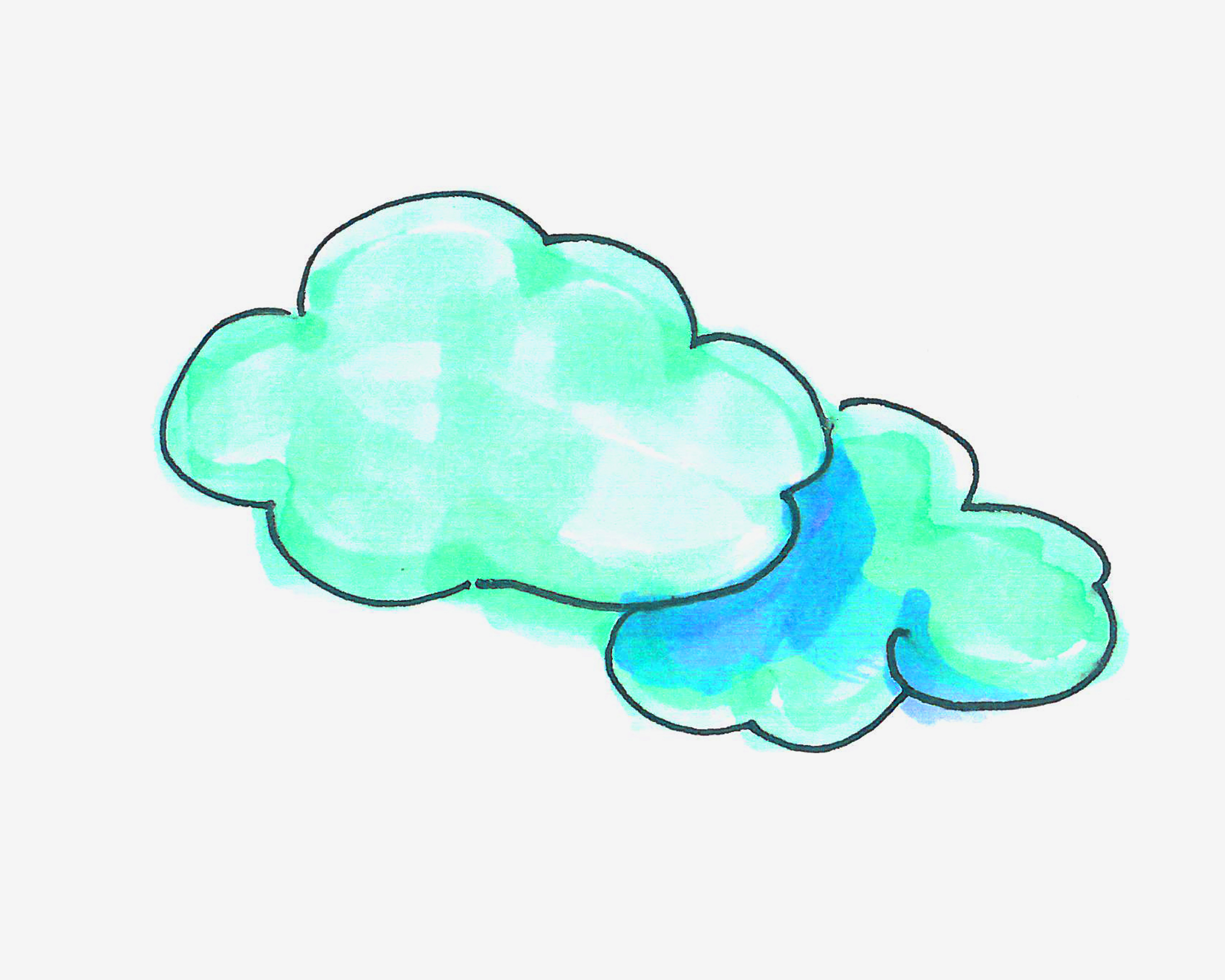 7-8岁儿童简笔画图片 小云朵的画法图解教程