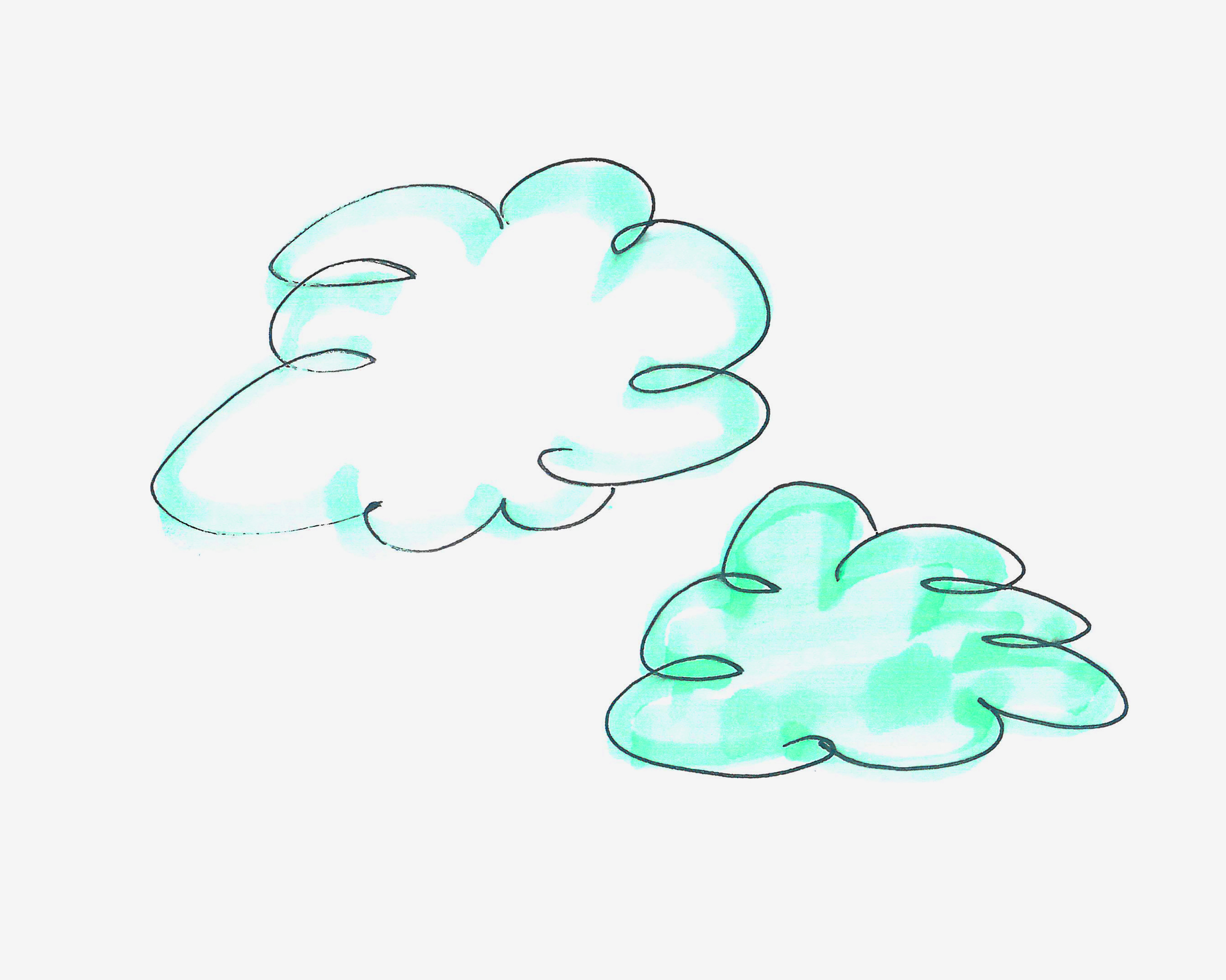 可爱儿童简笔画教程 色彩小云朵的画法