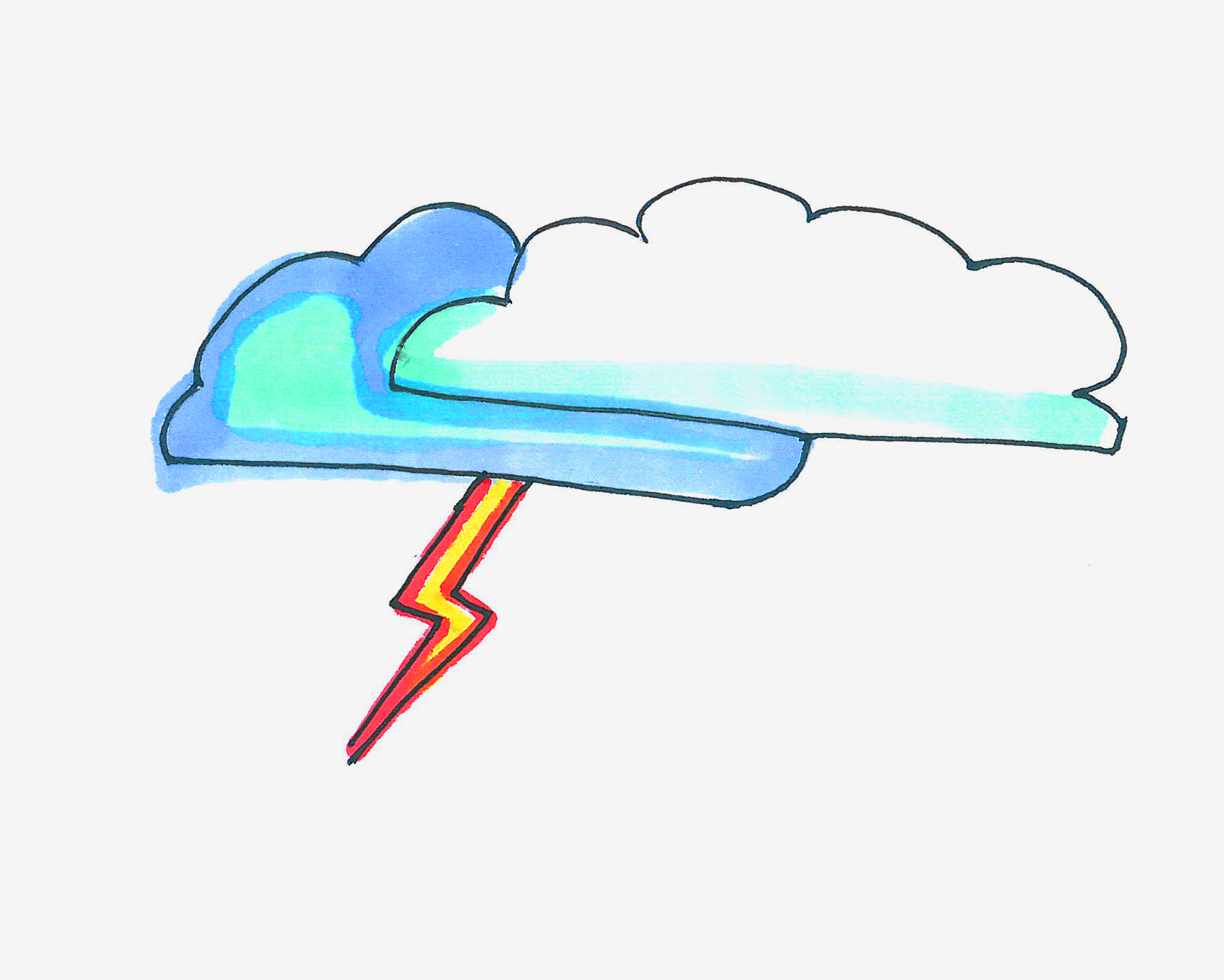 Lightning Cloud Vector Hd PNG Images, Cartoon Weather Lightning ...