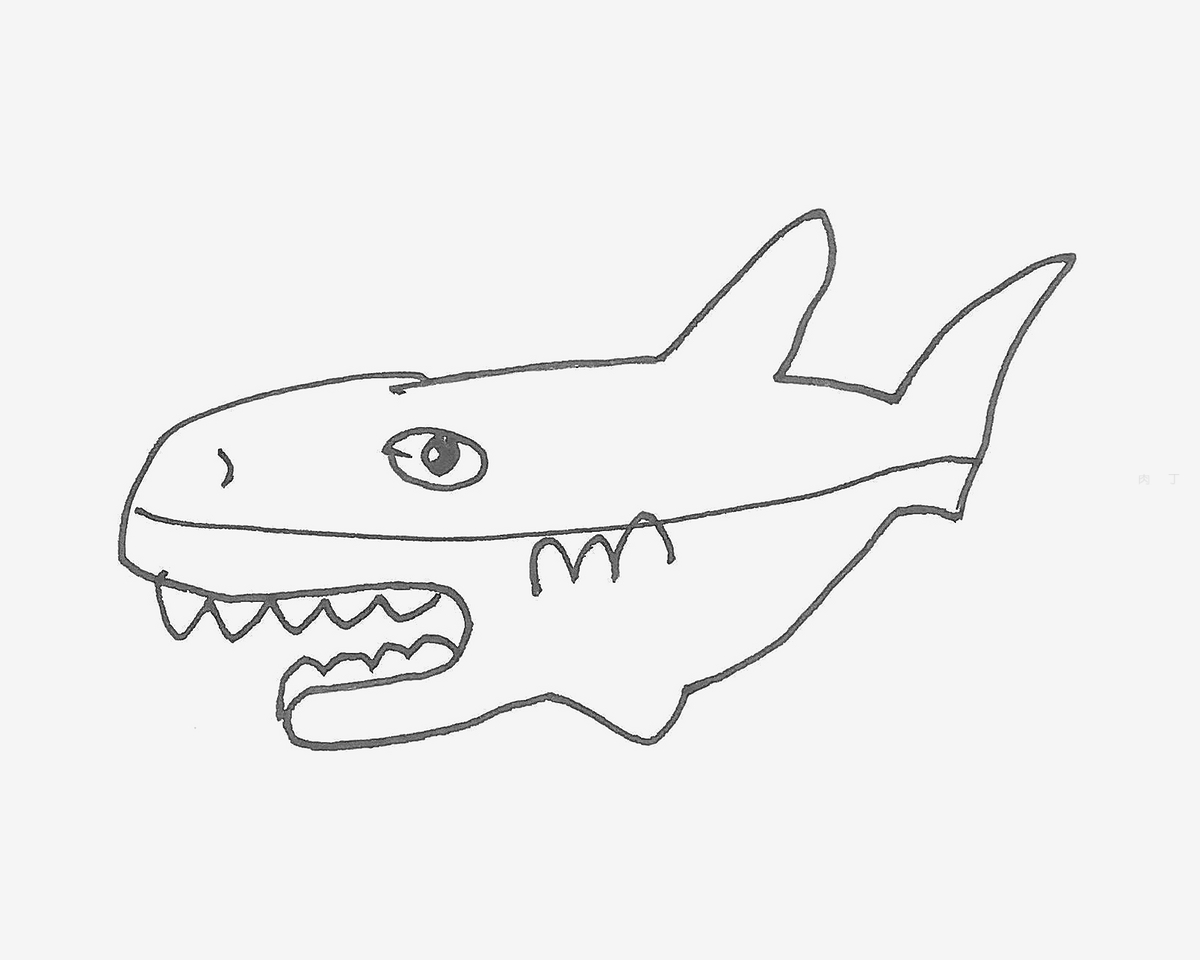 鲨鱼简笔画画法图片步骤（王母娘娘儿童画） - 有点网 - 好手艺