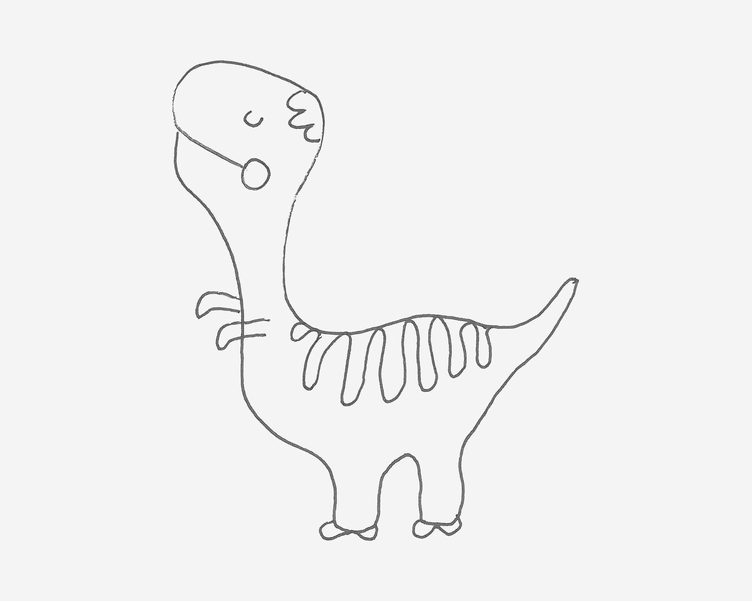 彩色恐龙宝宝简笔画画法图片步骤（7岁女孩学画画） - 有点网 - 好手艺