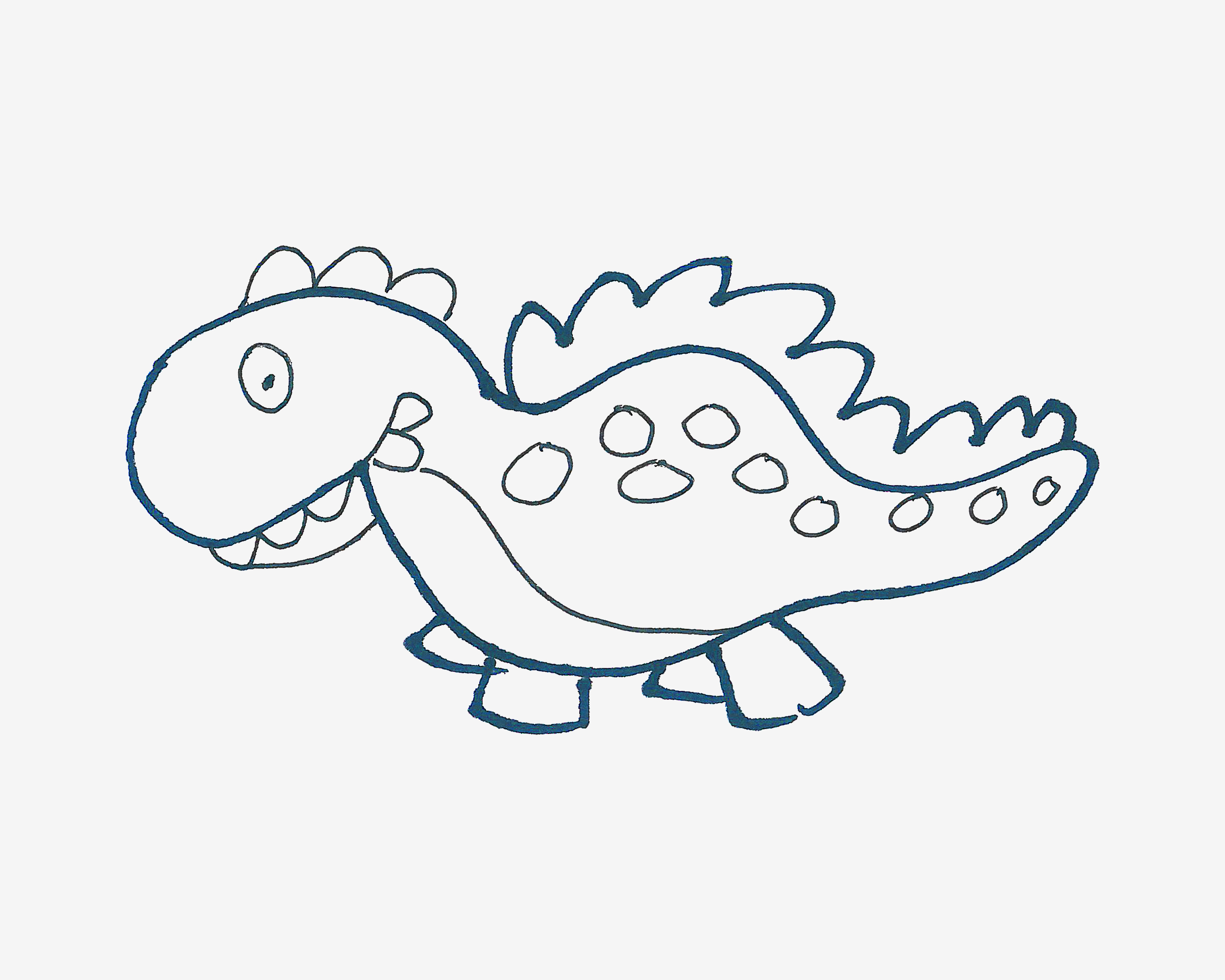 四五岁简笔画教程 恐龙的画法