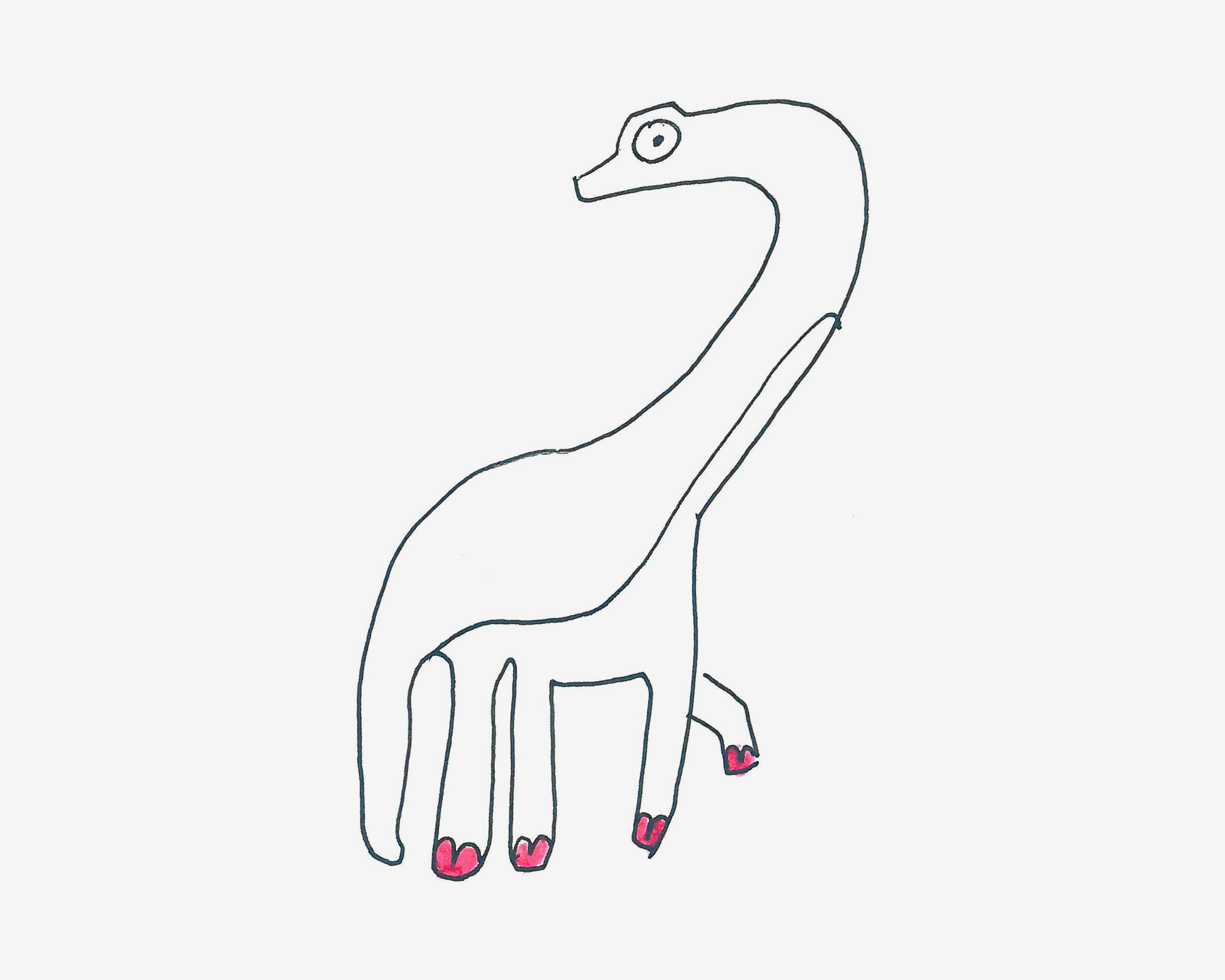 简单简笔画教程 色彩恐龙的画法教程