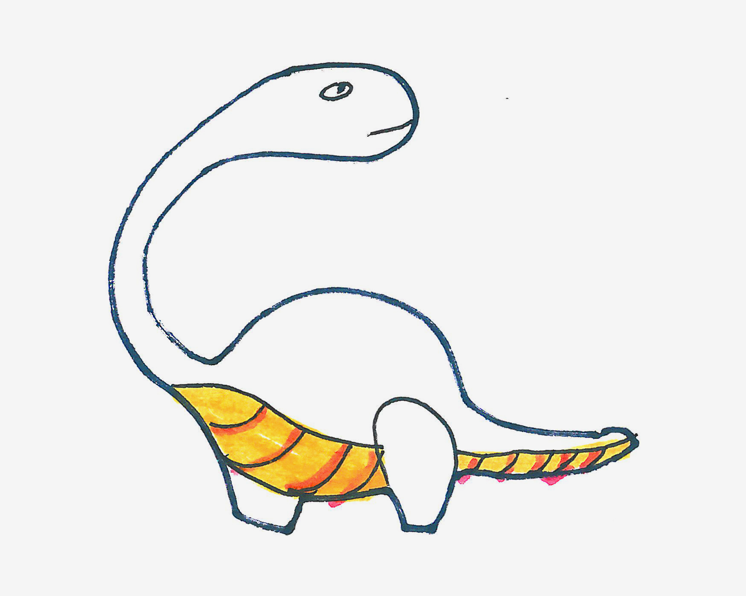 简单简笔画教程 恐龙的画法（儿童画复杂一点的图片） - 有点网 - 好手艺