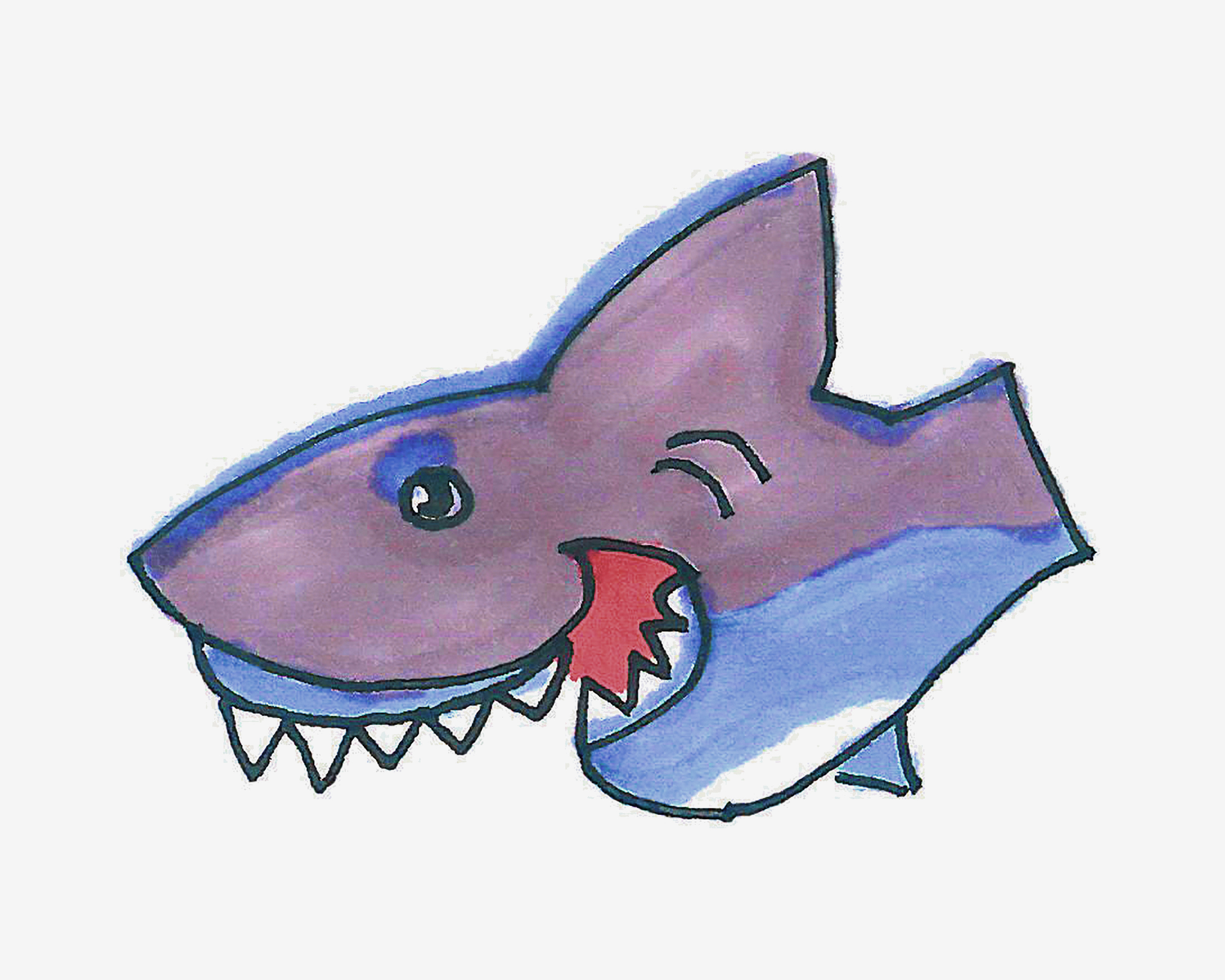 漂亮儿童画启蒙教程 鲨鱼的画法