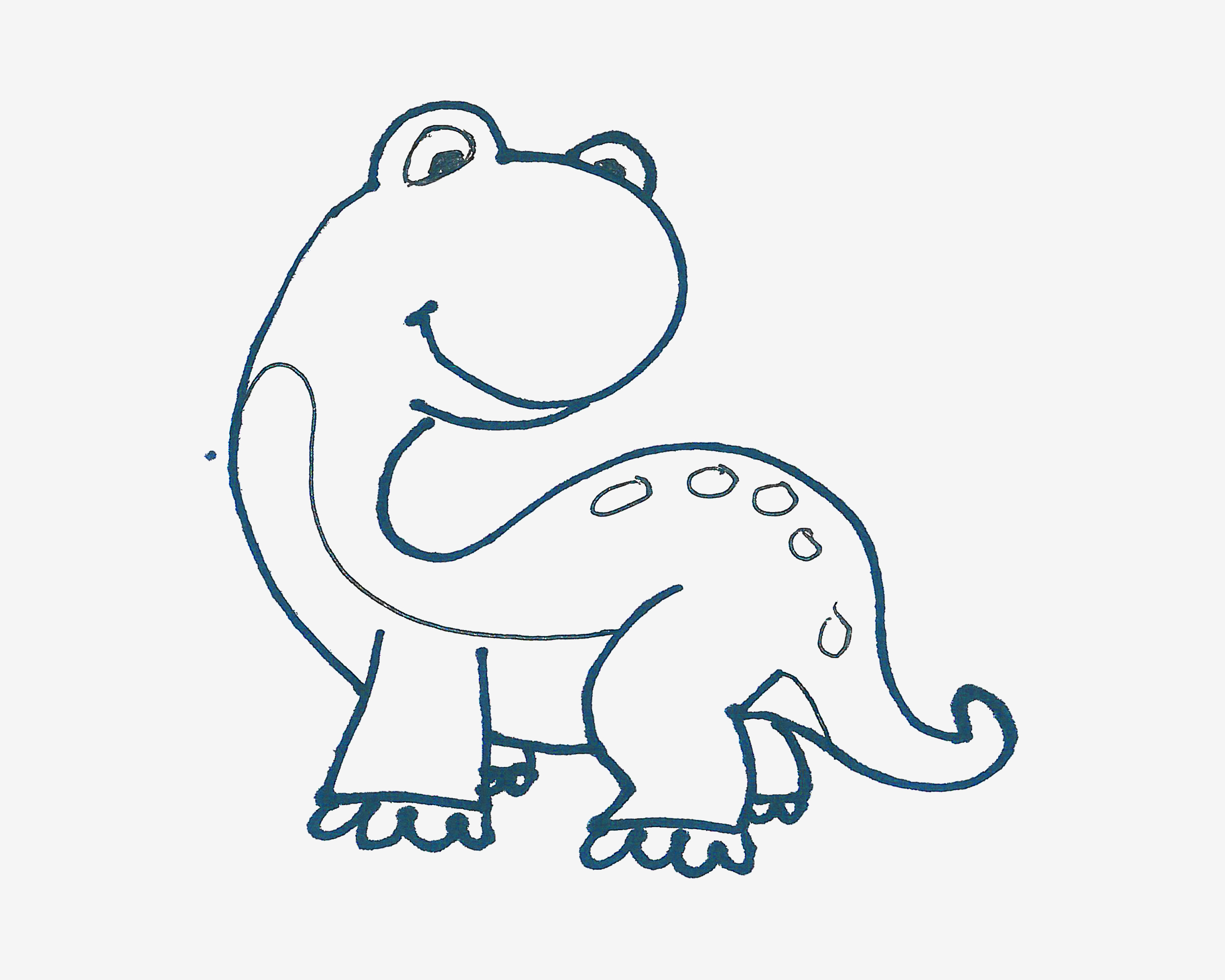 可爱恐龙简笔画画法图片步骤（儿童画小猪怎么画） - 有点网 - 好手艺