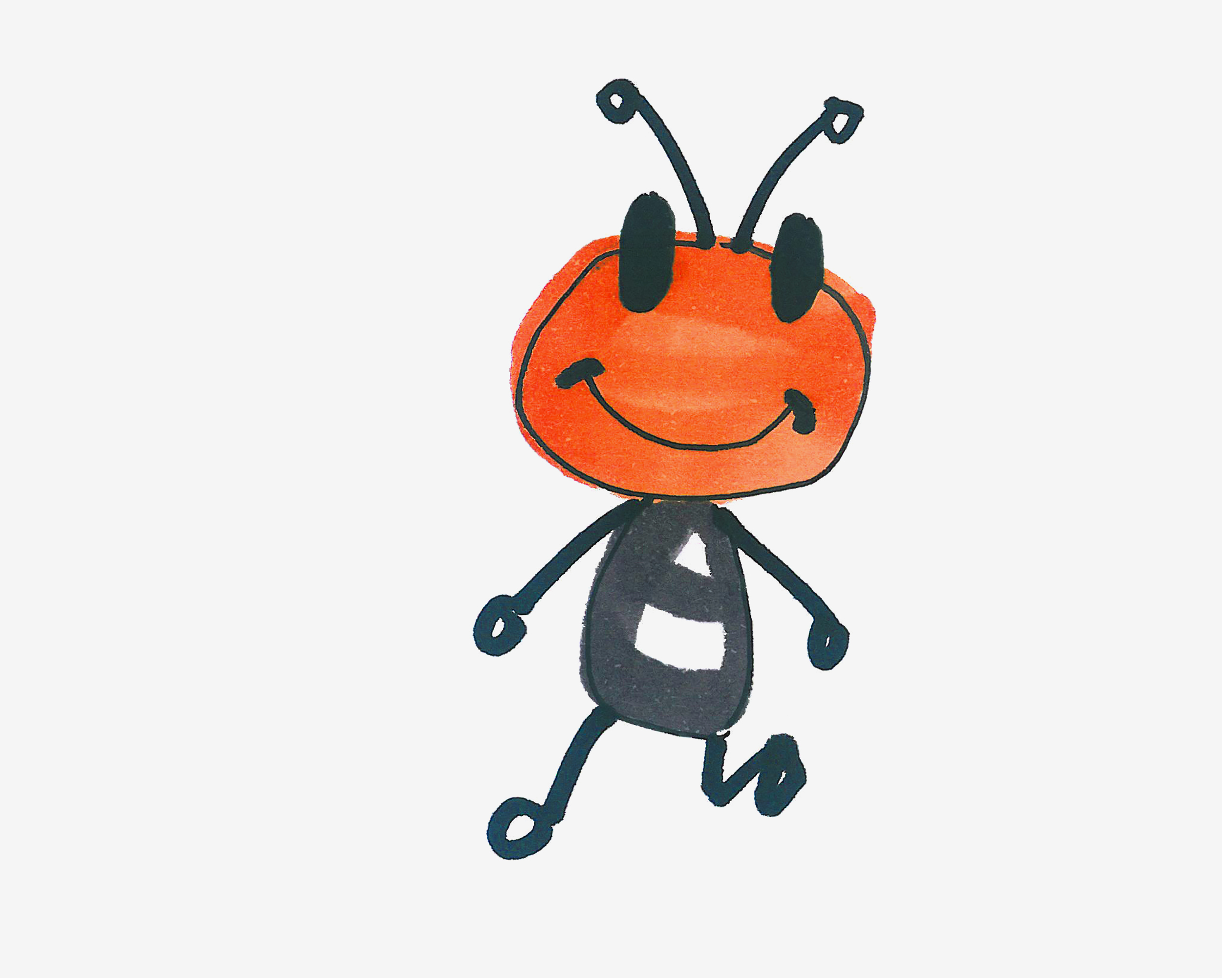 四五岁简笔画教程 蚂蚁的画法图解教程（儿童网络安全绘画） - 有点网 - 好手艺