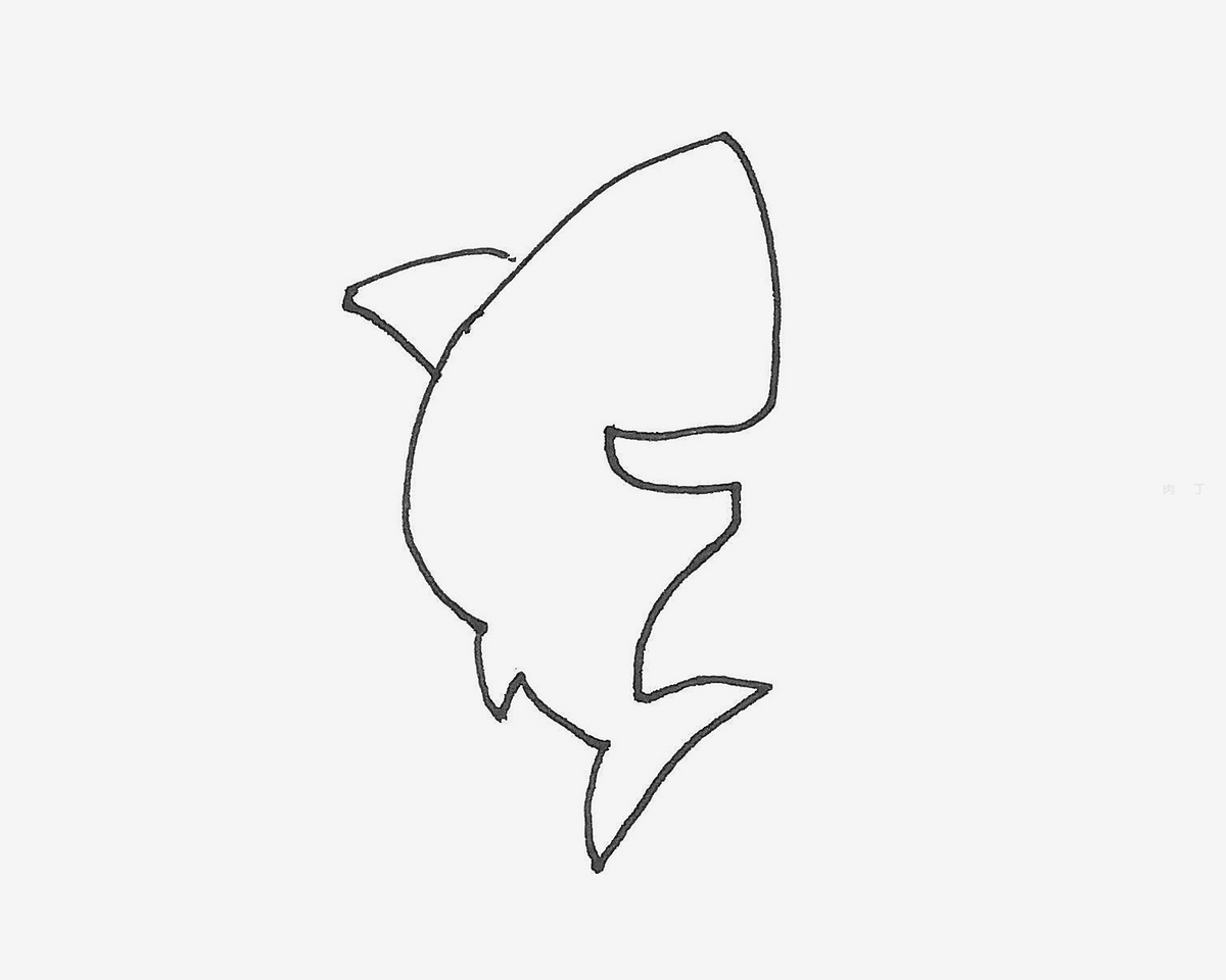 鲨鱼简笔画画法图片步骤（王母娘娘儿童画） - 有点网 - 好手艺