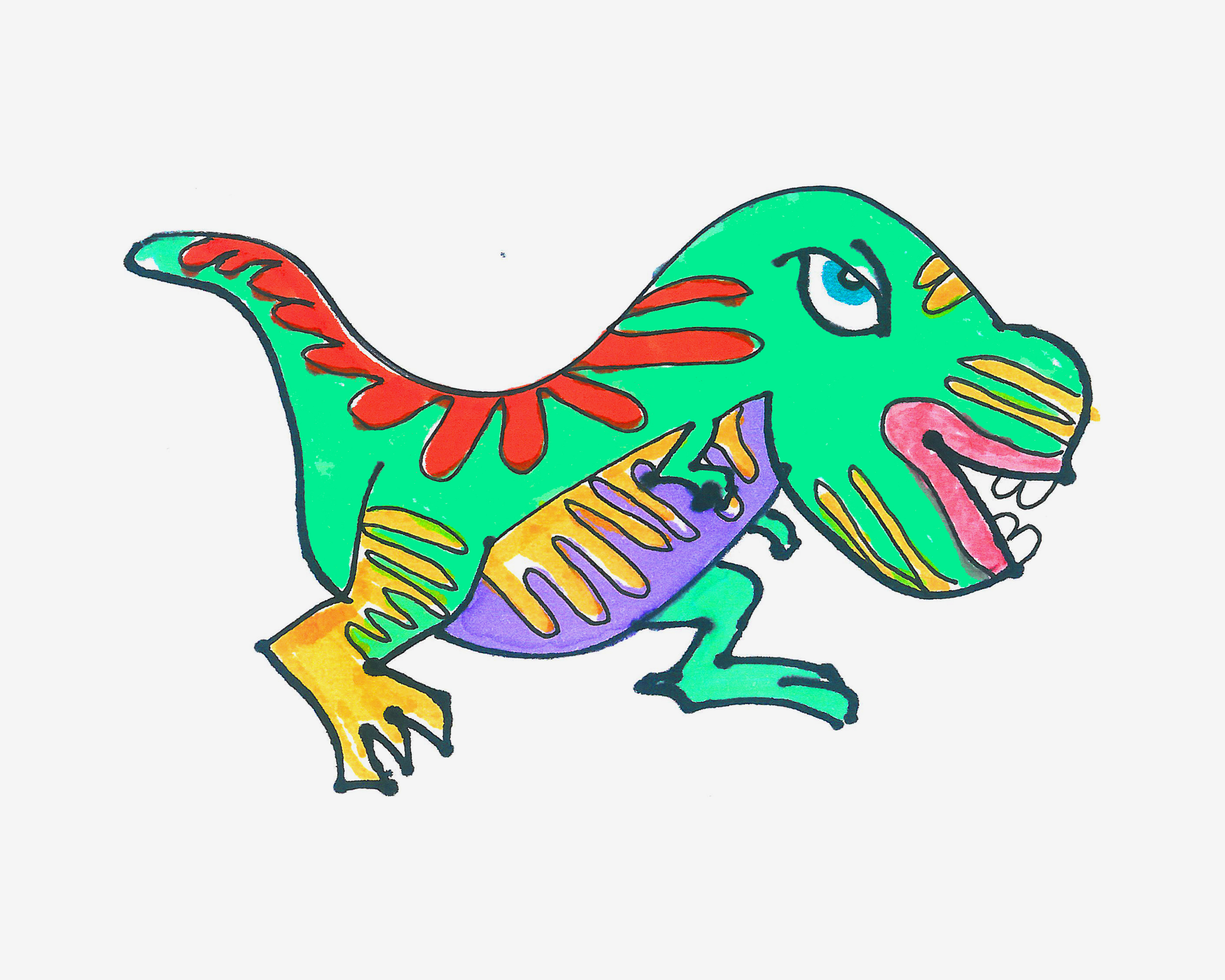 《小猪佩奇》乔治的恐龙简笔画画法图片步骤💛巧艺网