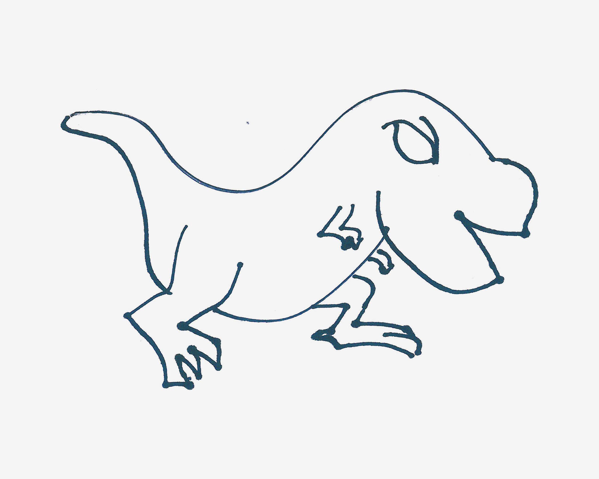 可爱小恐龙简笔画画法图片步骤💛巧艺网
