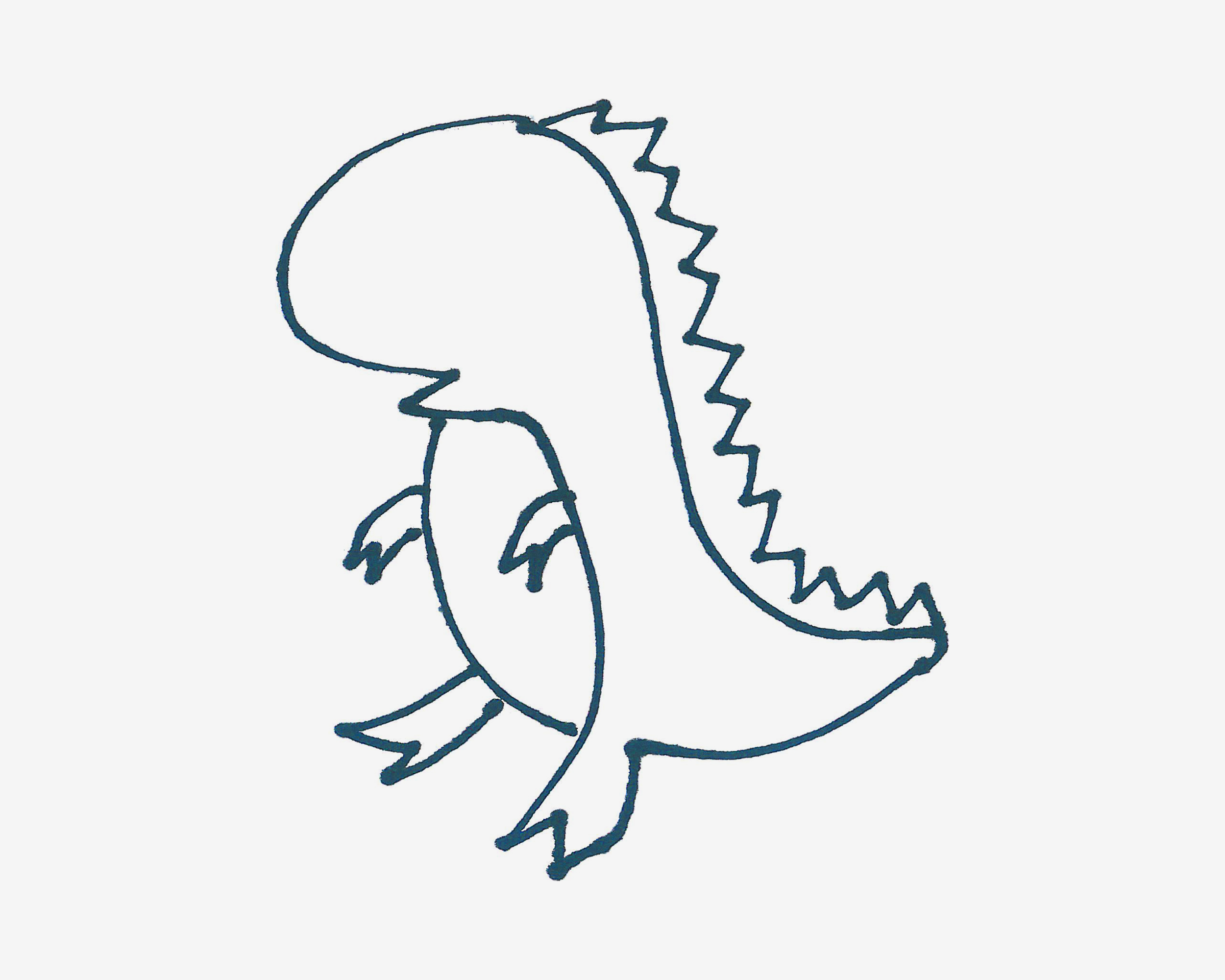 5-6岁简笔画教程 恐龙怎么画💛巧艺网