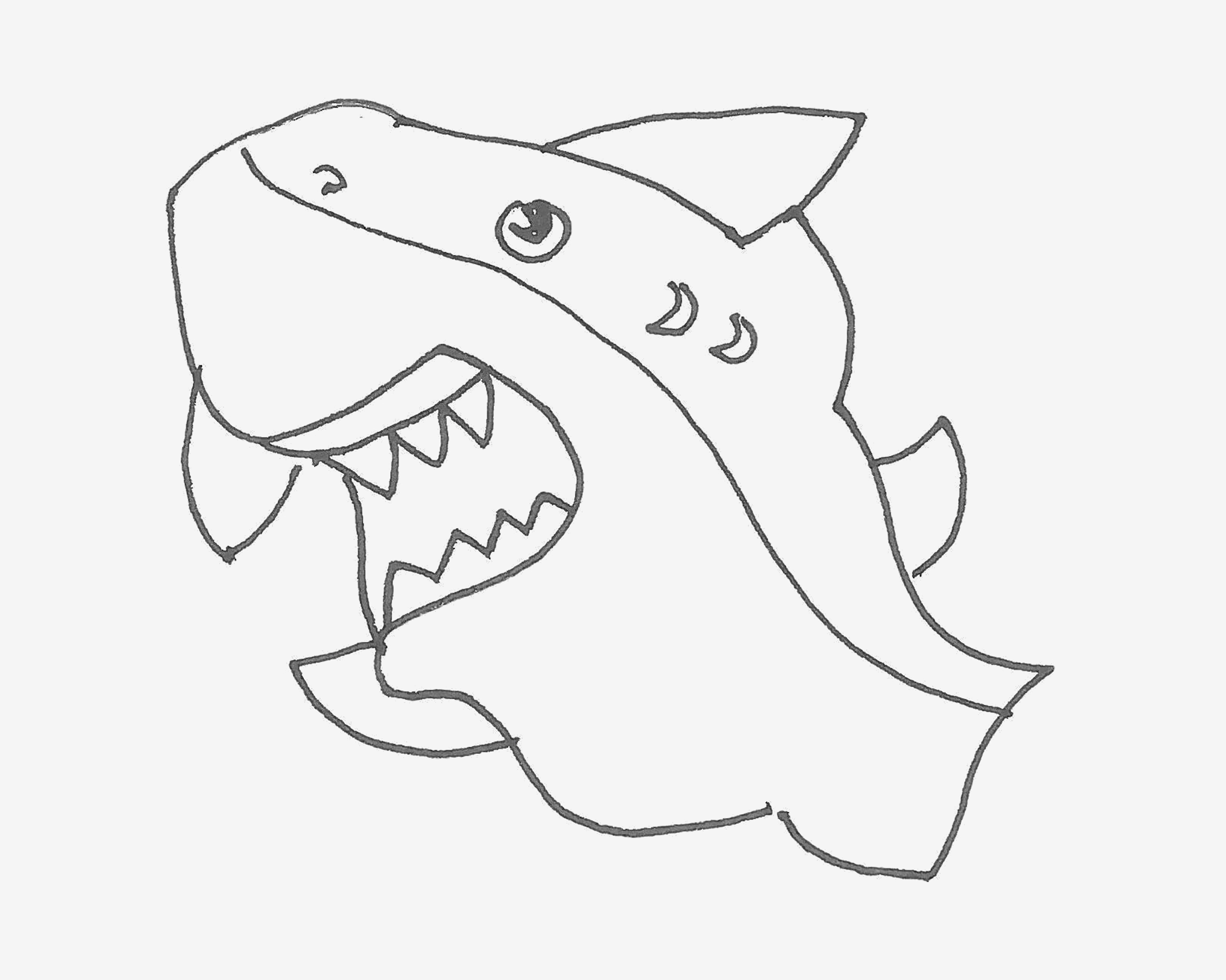 最漂亮儿童简笔画教程 鲨鱼怎么画简单又好看💛巧艺网