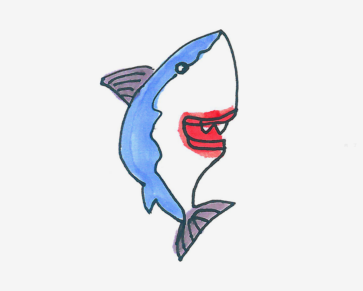 矢量蓝色鲨鱼设计素材免费下载 - 觅知网