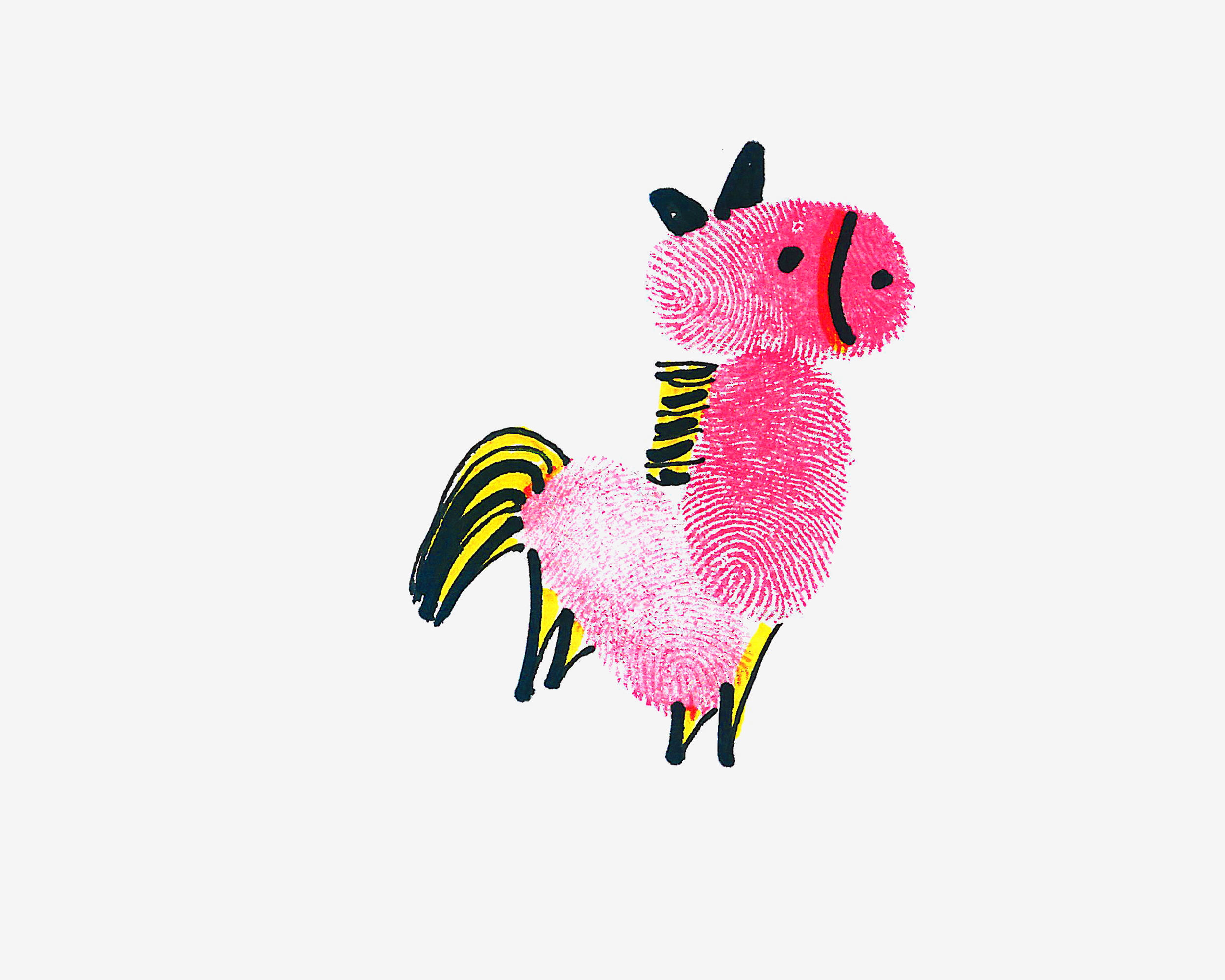 指纹画作品可爱的小动物 肉丁儿童网