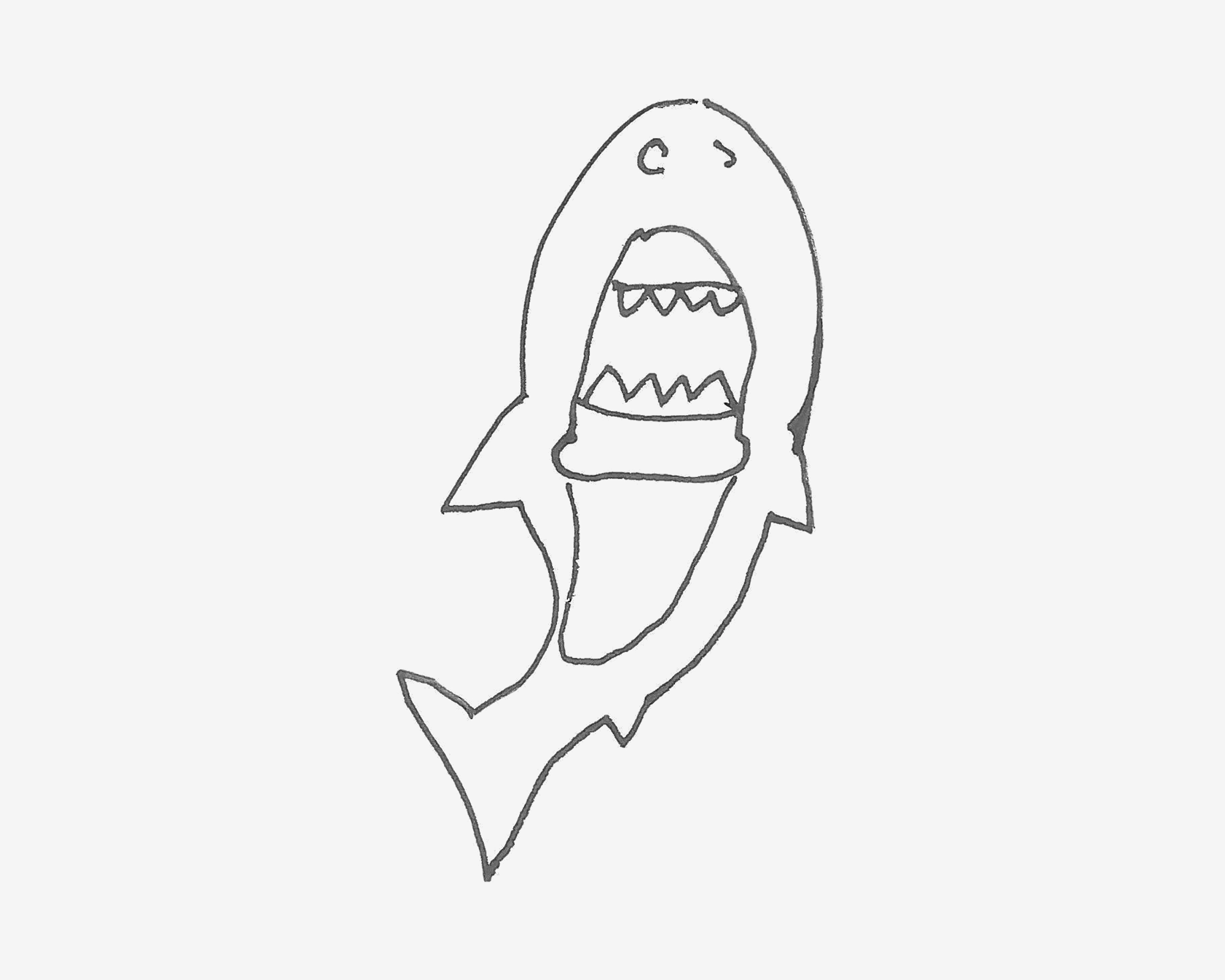 五六岁简笔画教程 带颜色鲨鱼怎么画简单又好看💛巧艺网