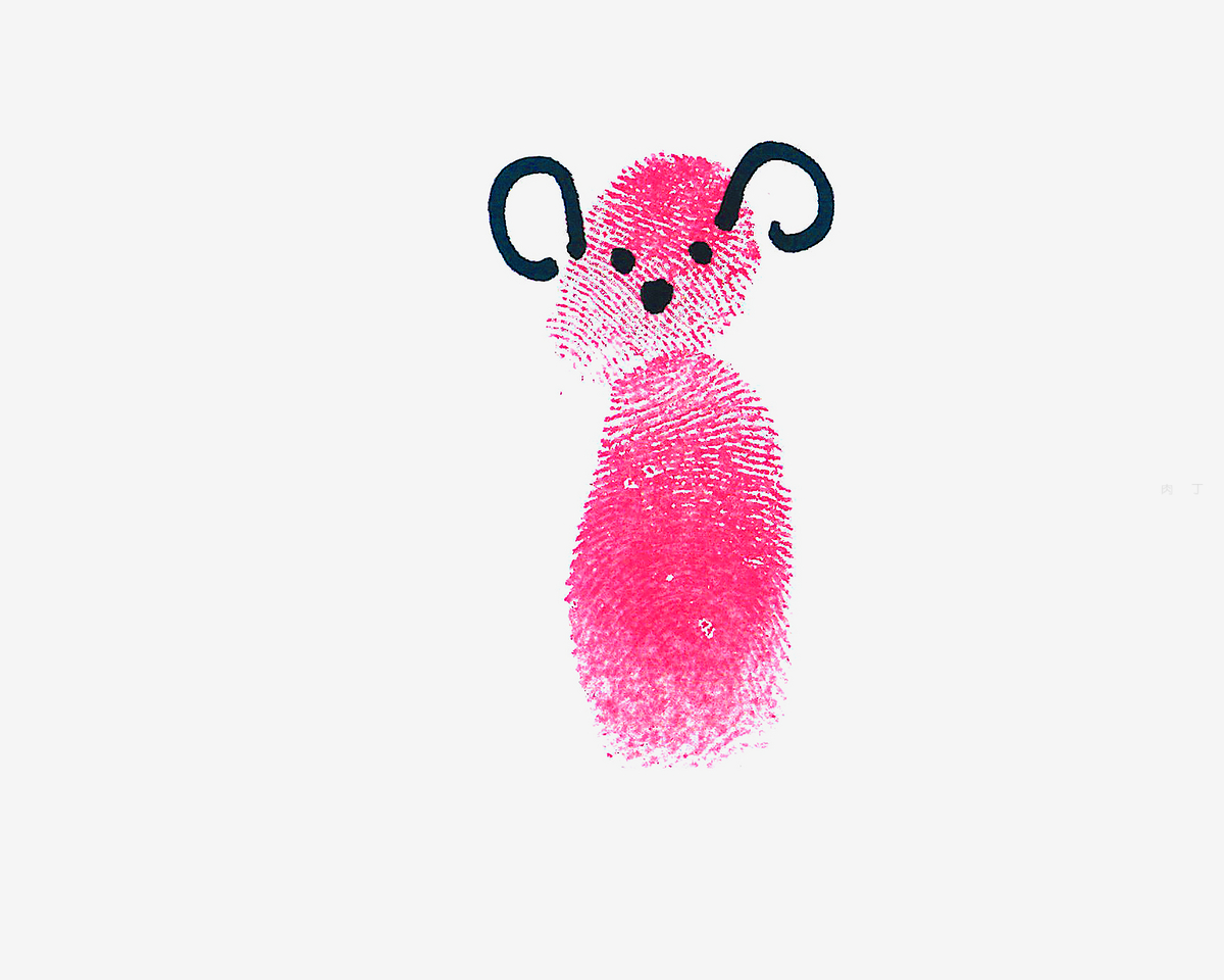 指纹画作品可爱的小动物 肉丁儿童网
