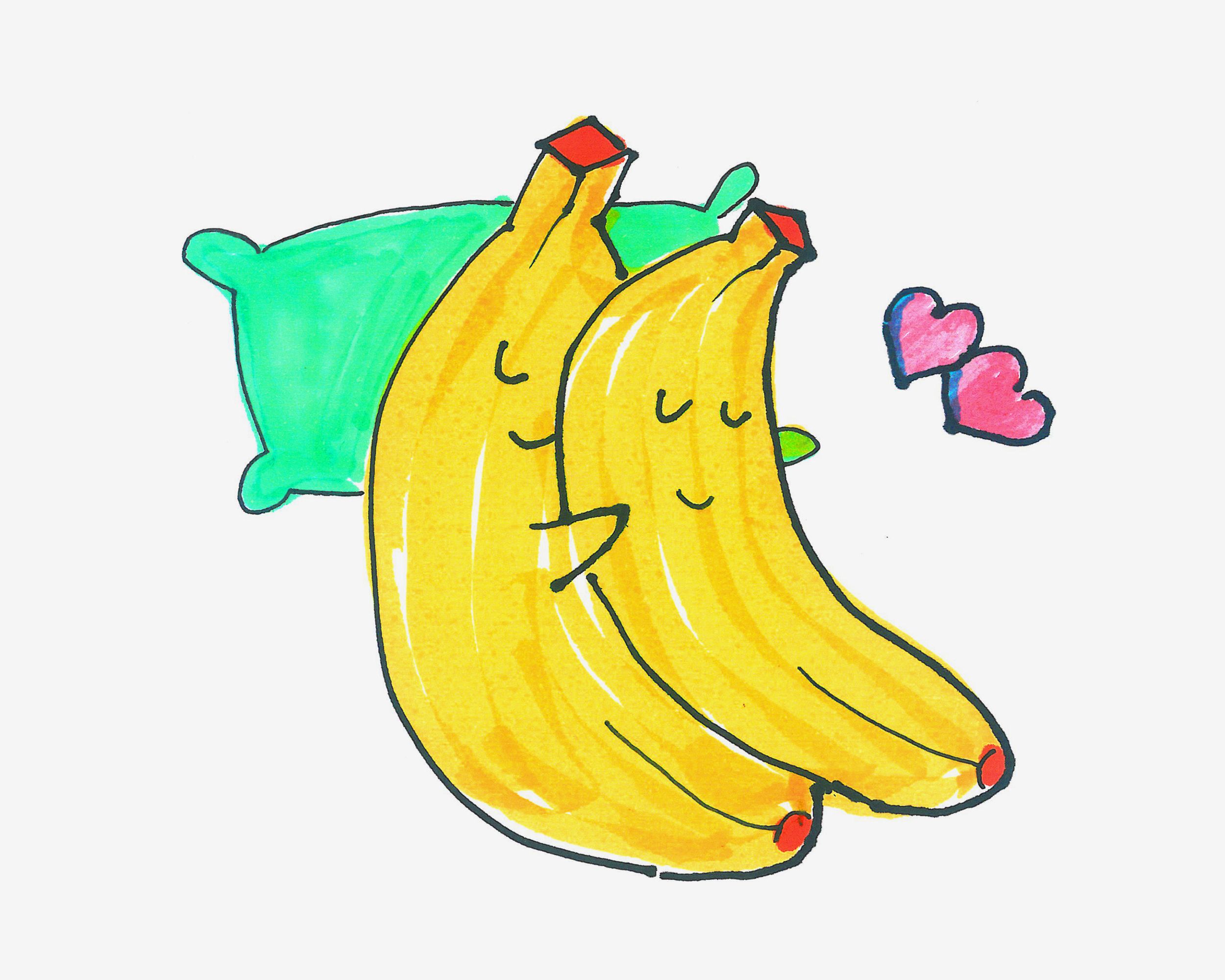 4岁儿童画作品 香蕉怎么画