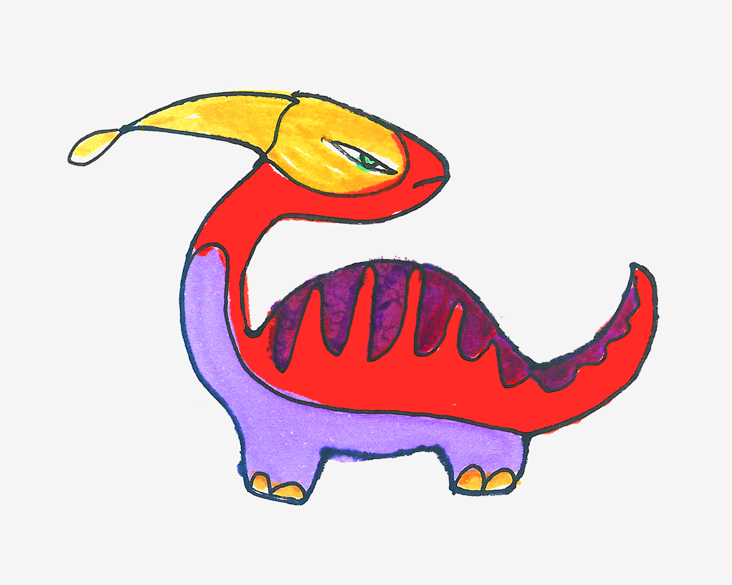 七八岁简笔画图片 恐龙的画法