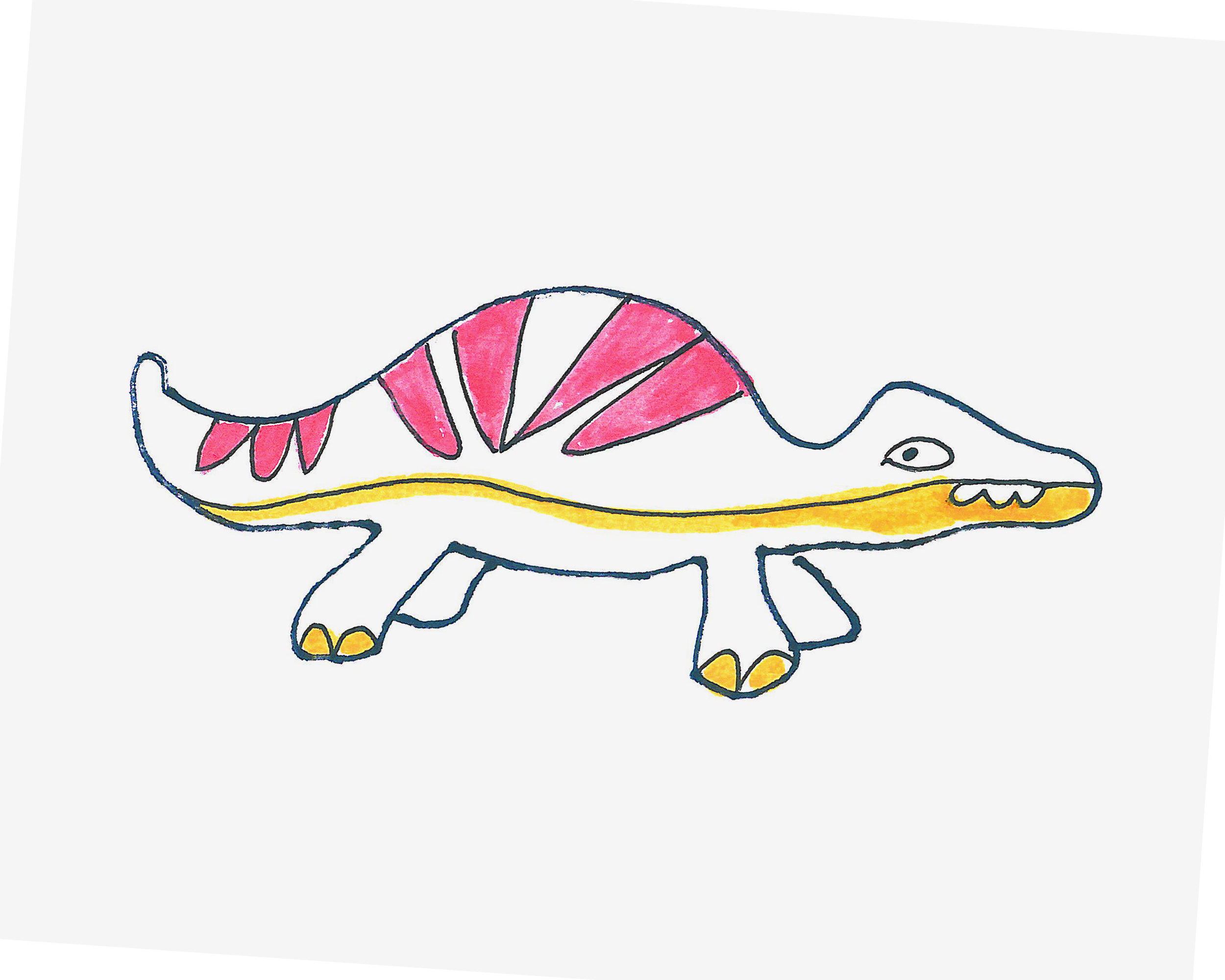 4-6岁简笔画启蒙教程 有颜色小恐龙怎么画