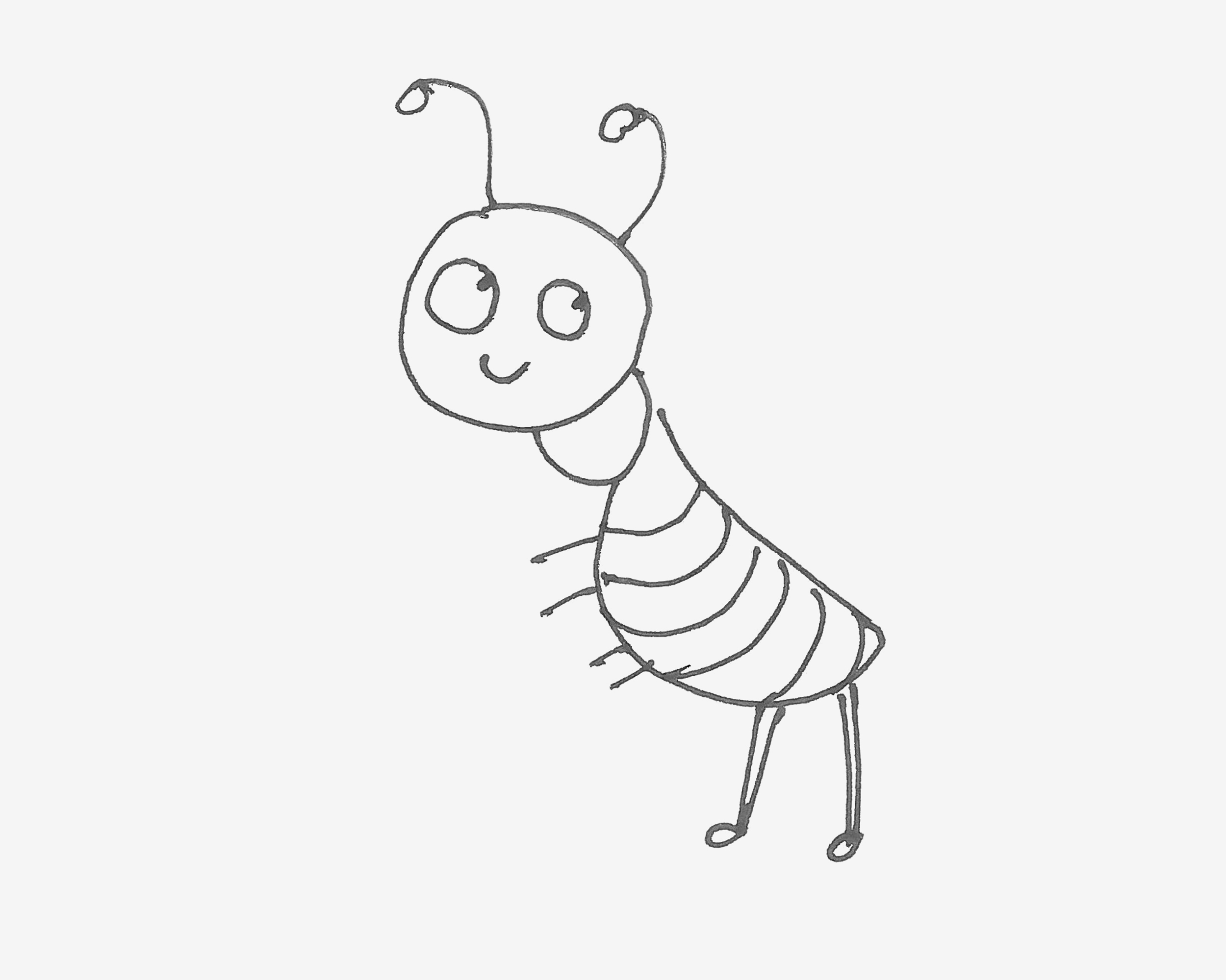 四五岁简笔画教程 蚂蚁的画法图解教程💛巧艺网