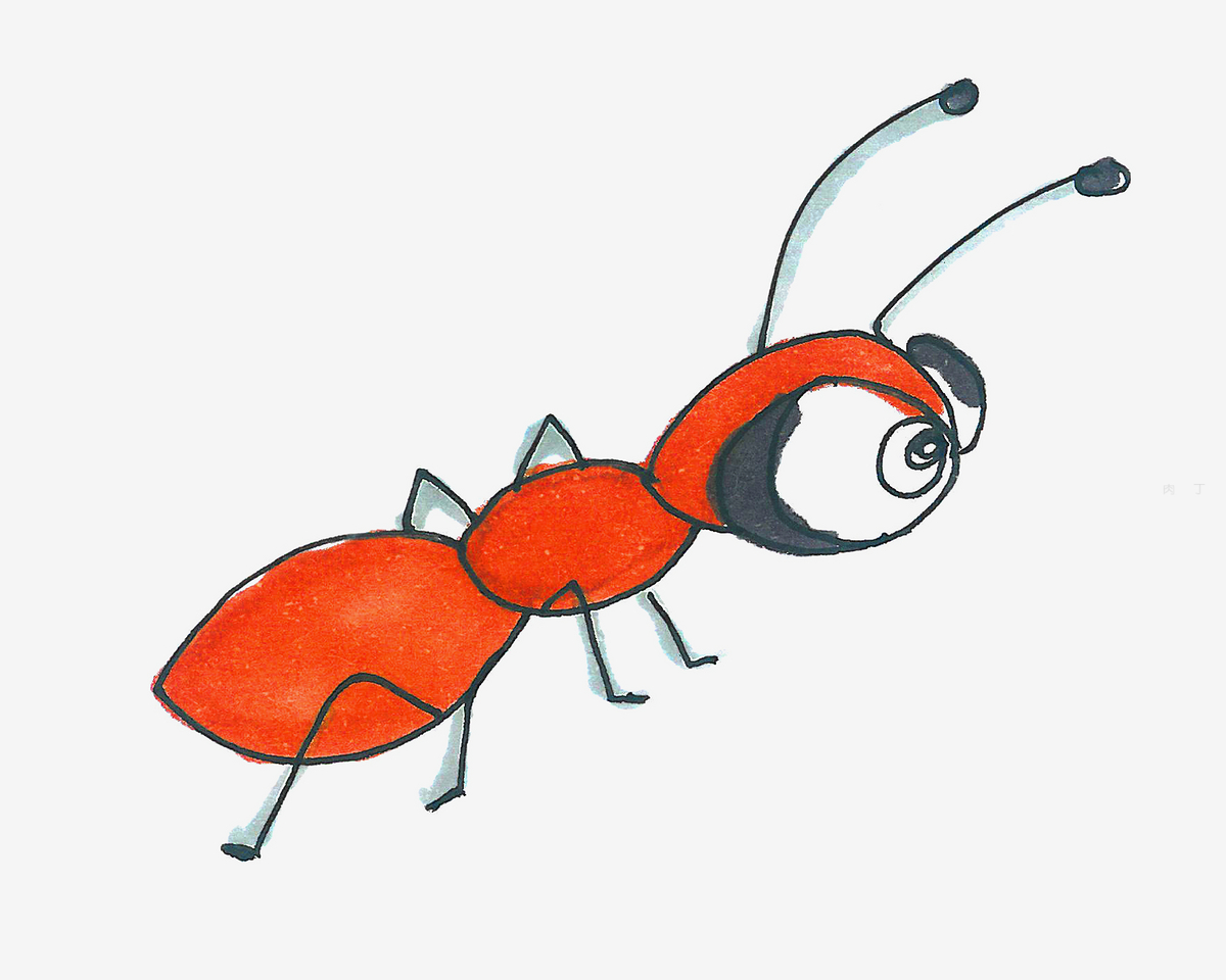 彩色小蚂蚁简笔画画法图片步骤（刀马旦儿童画） - 有点网 - 好手艺