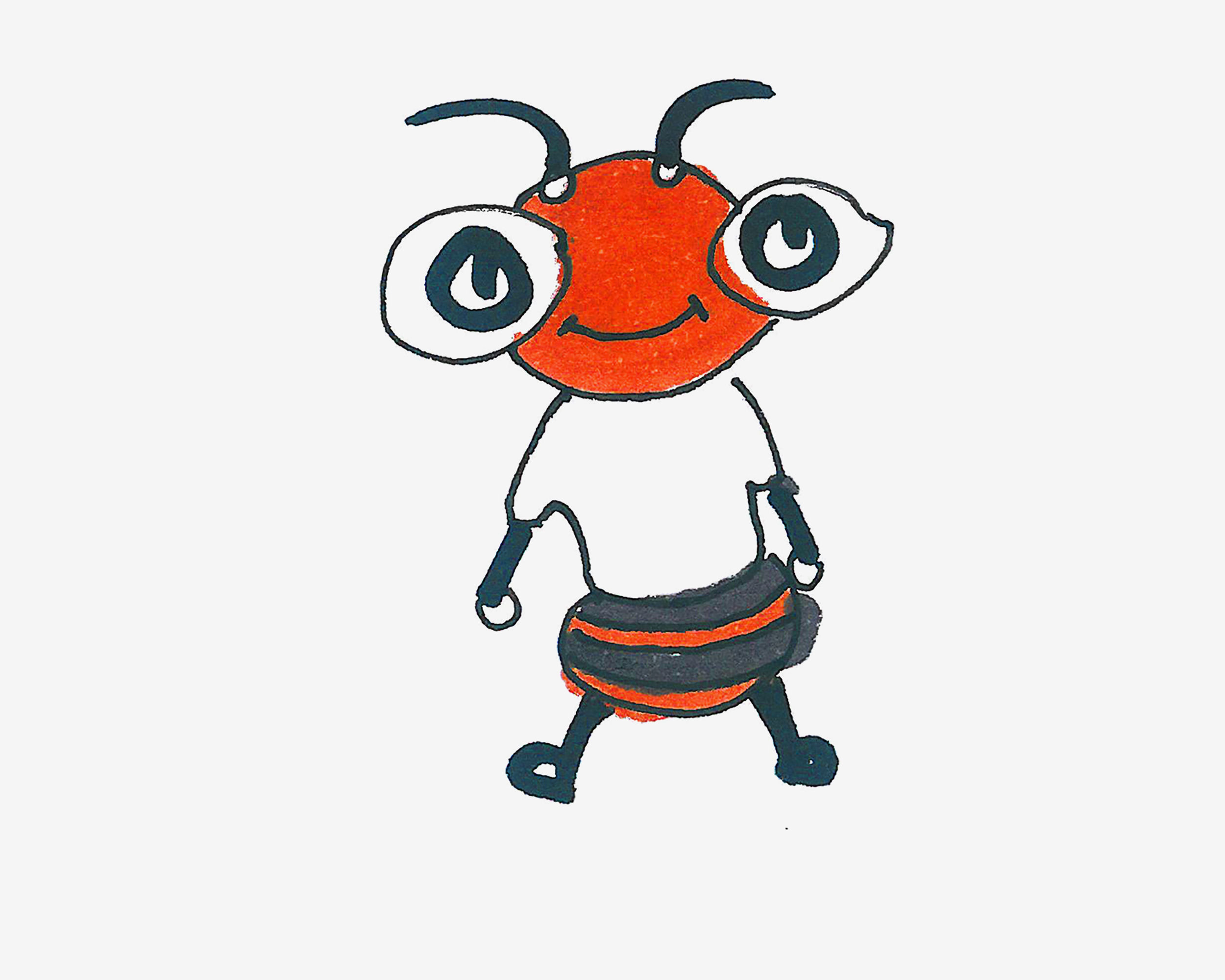 漂亮简笔画教程 有颜色小蚂蚁怎么画