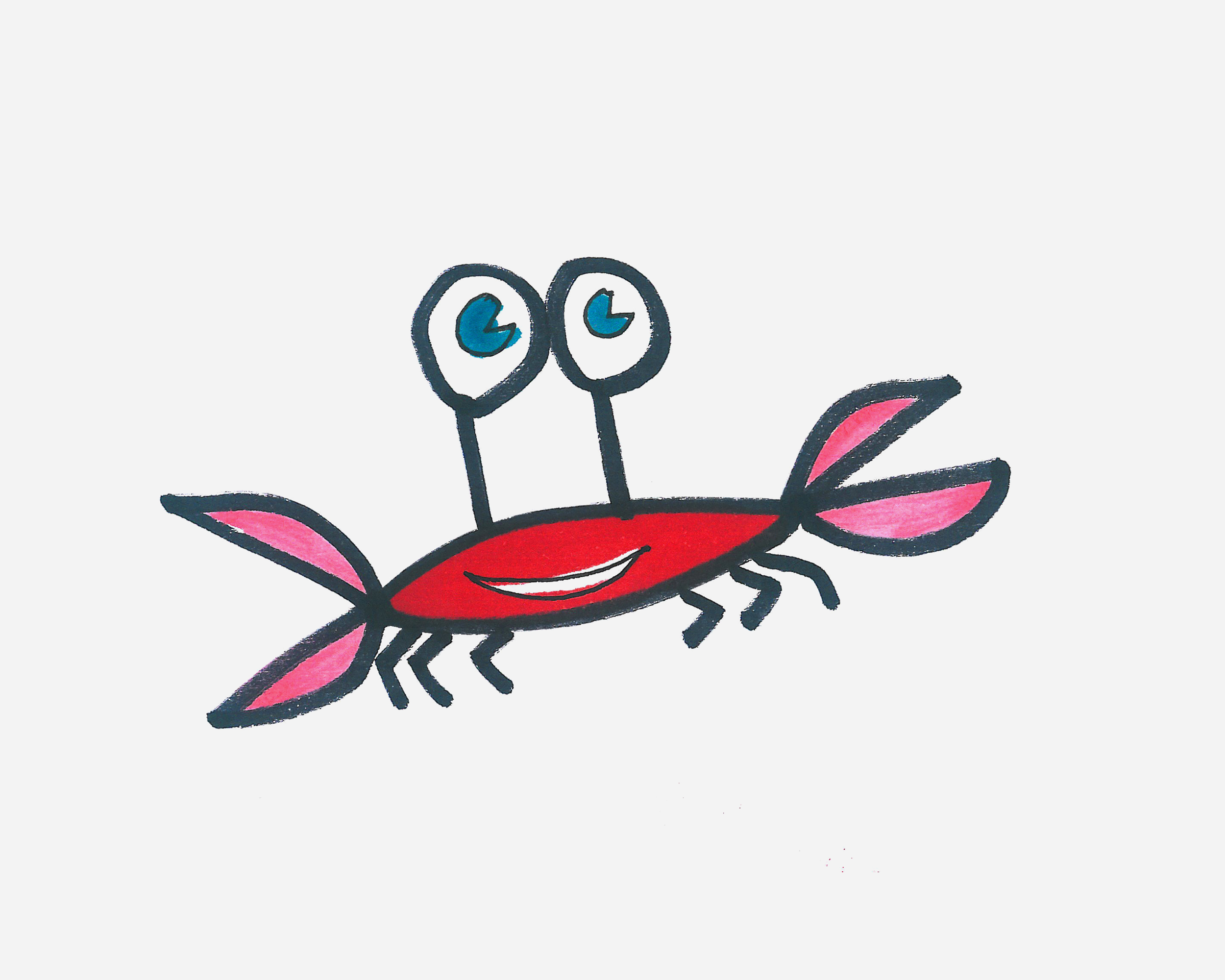 100种简笔画图片 带颜色小螃蟹怎么画