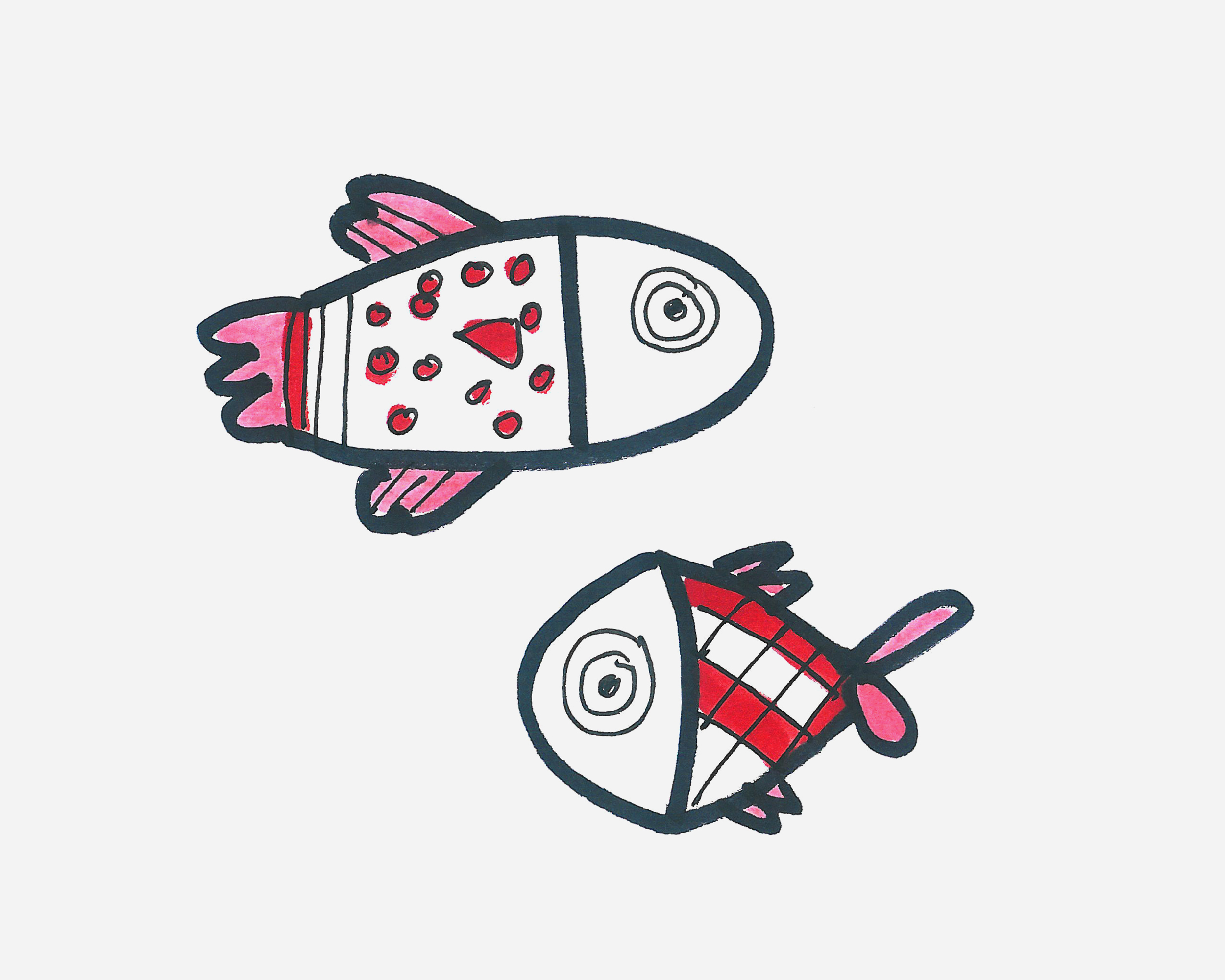 可爱小鱼简笔画画法图片步骤
