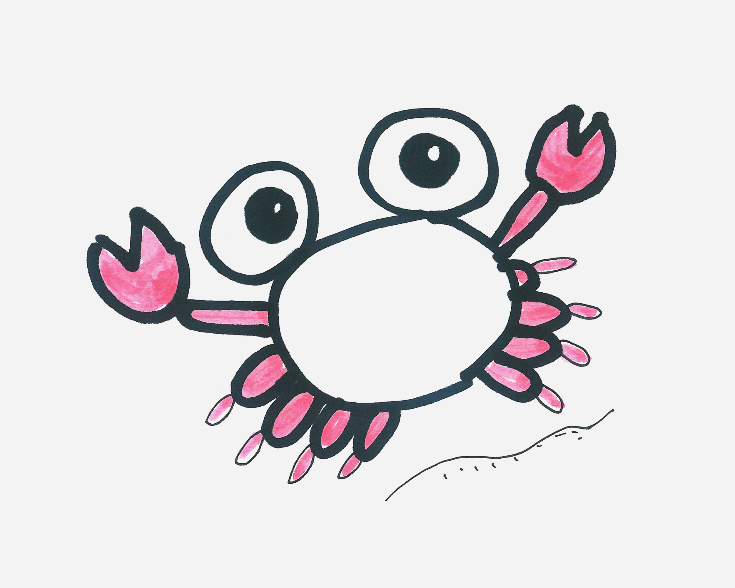 最漂亮简笔画教程 螃蟹的画法教程