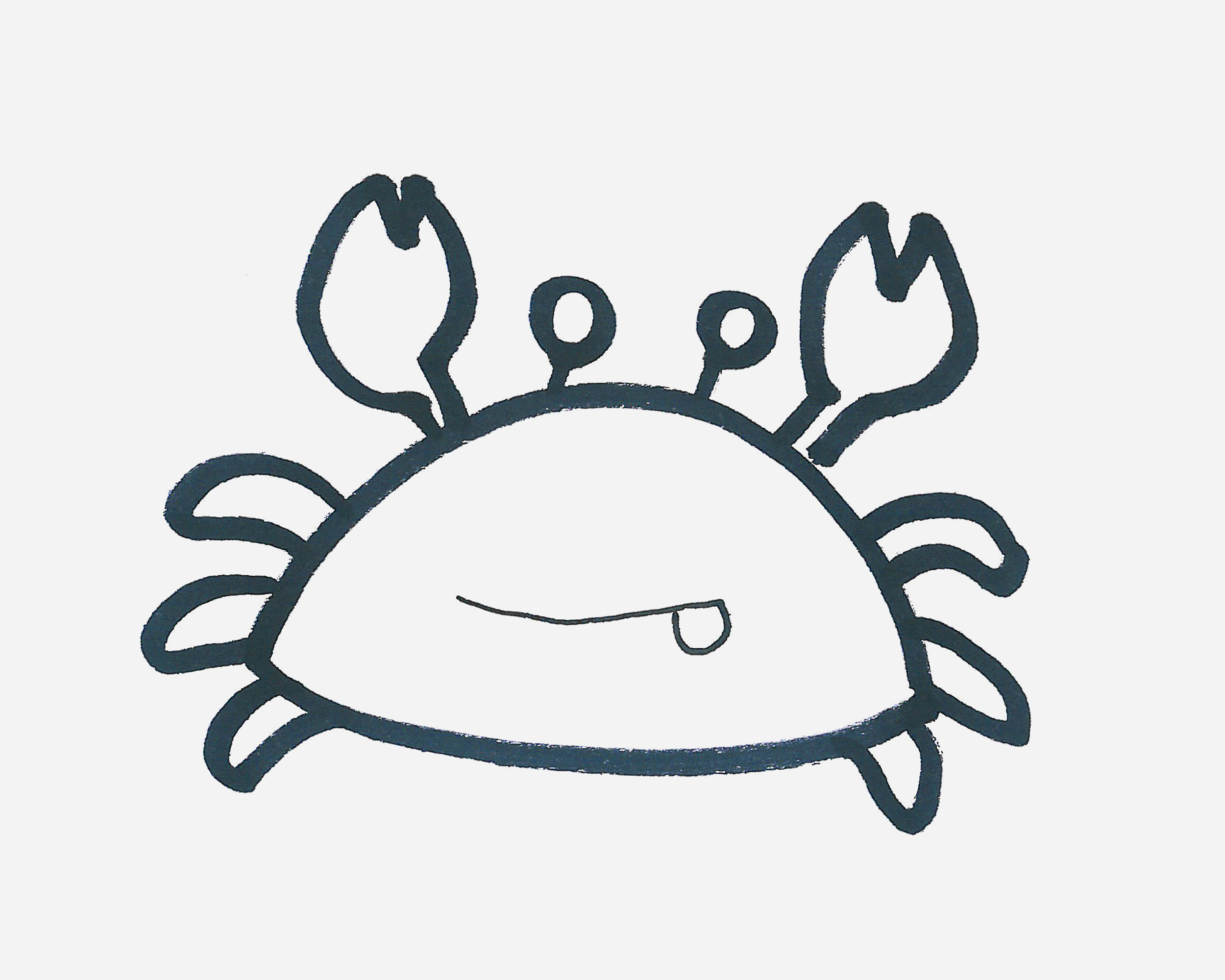简单又可爱儿童简笔画启蒙教程 带颜色小螃蟹怎么画好看