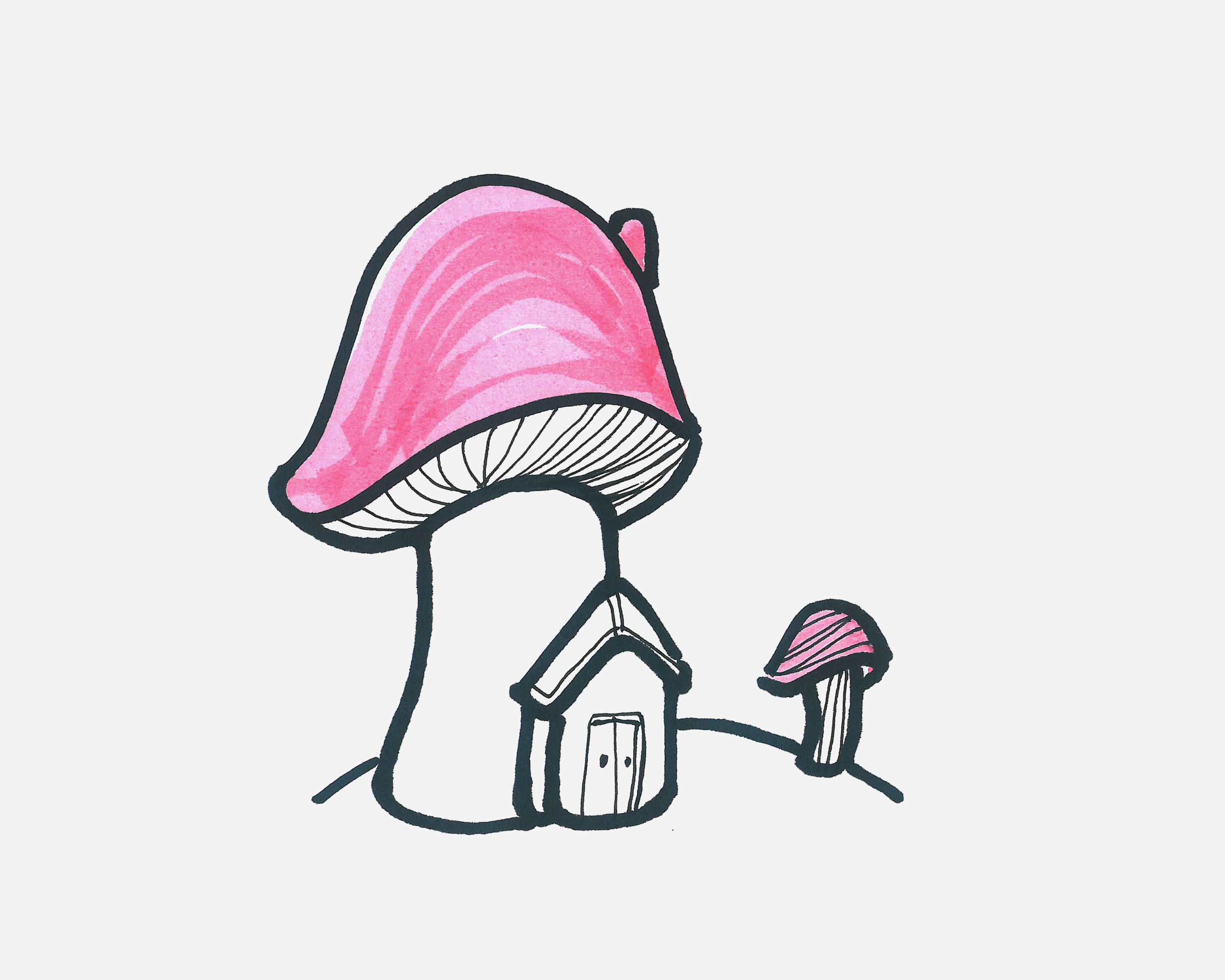 3-6岁简笔画大全 蘑菇屋怎么画简单又好看
