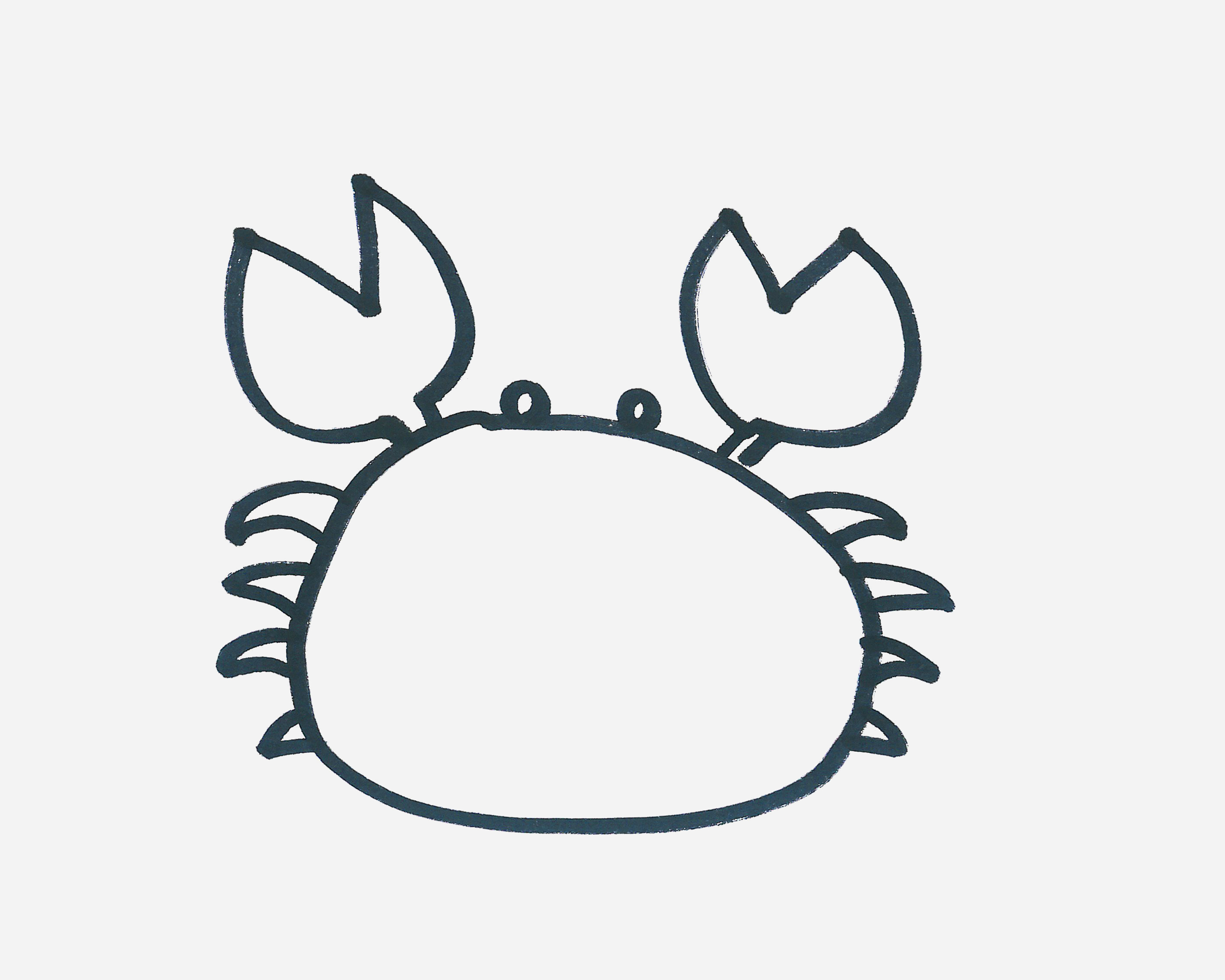 可爱小螃蟹简笔画画法图片步骤（3岁宝宝学画画入门） - 有点网 - 好手艺