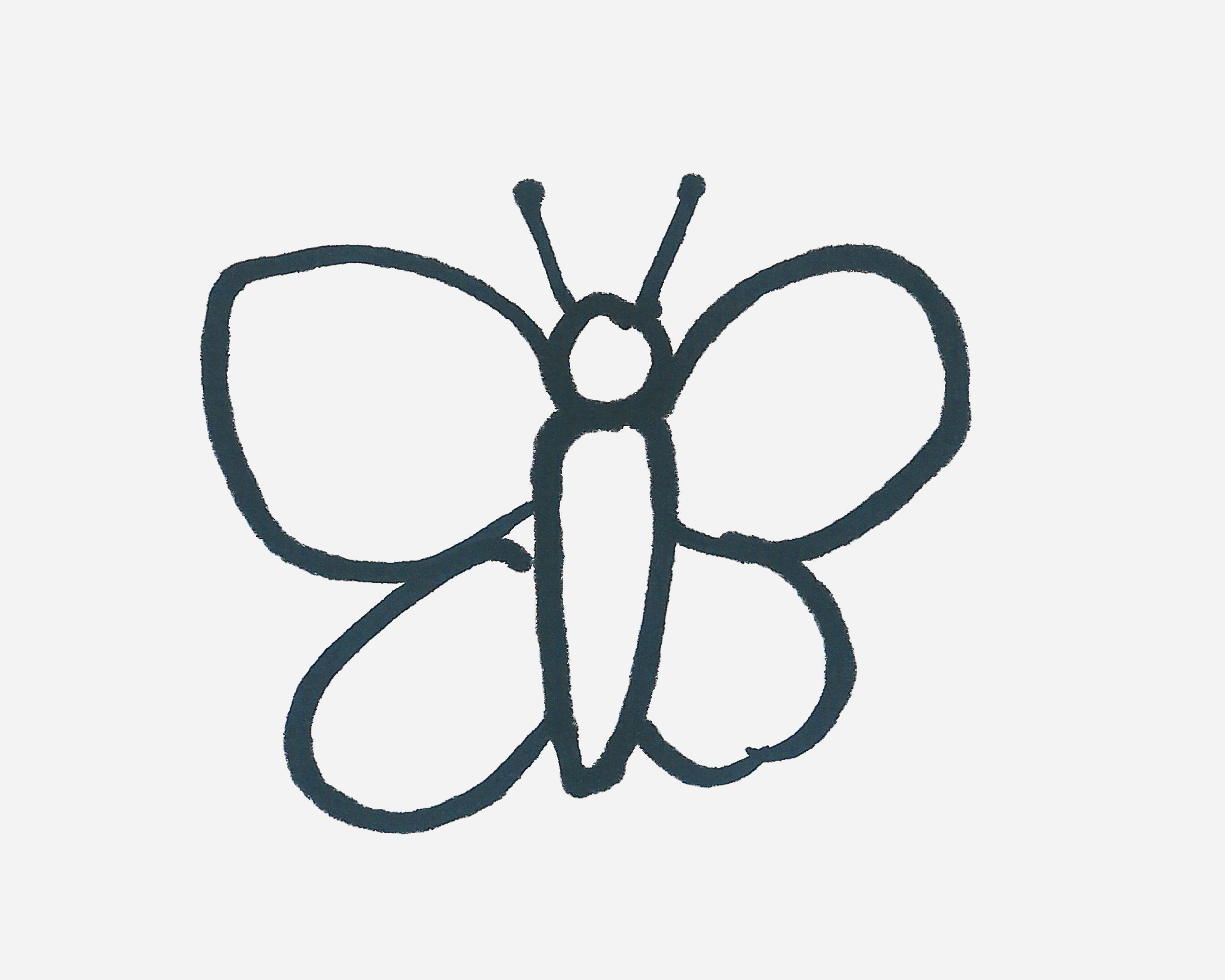 7-9岁简笔画教程 色彩蝴蝶的画法教程💛巧艺网