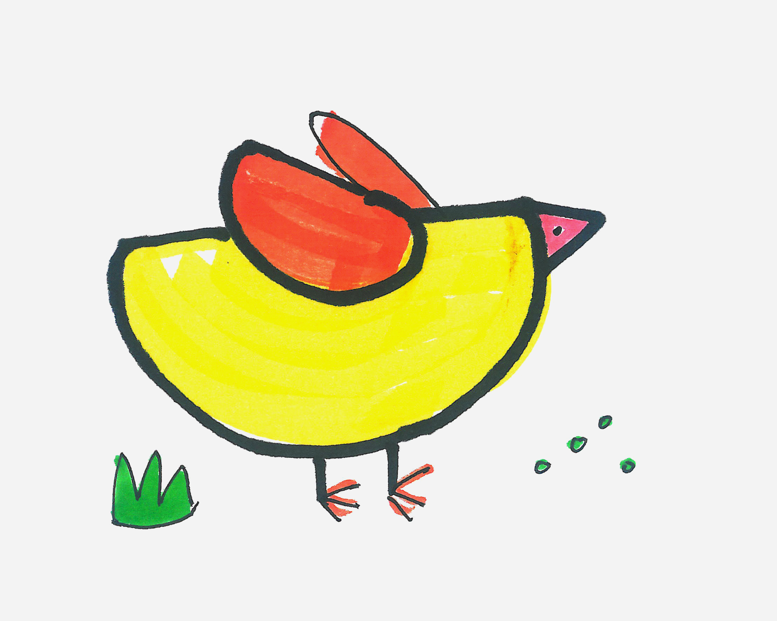 5岁简笔画教程 母鸡怎么画