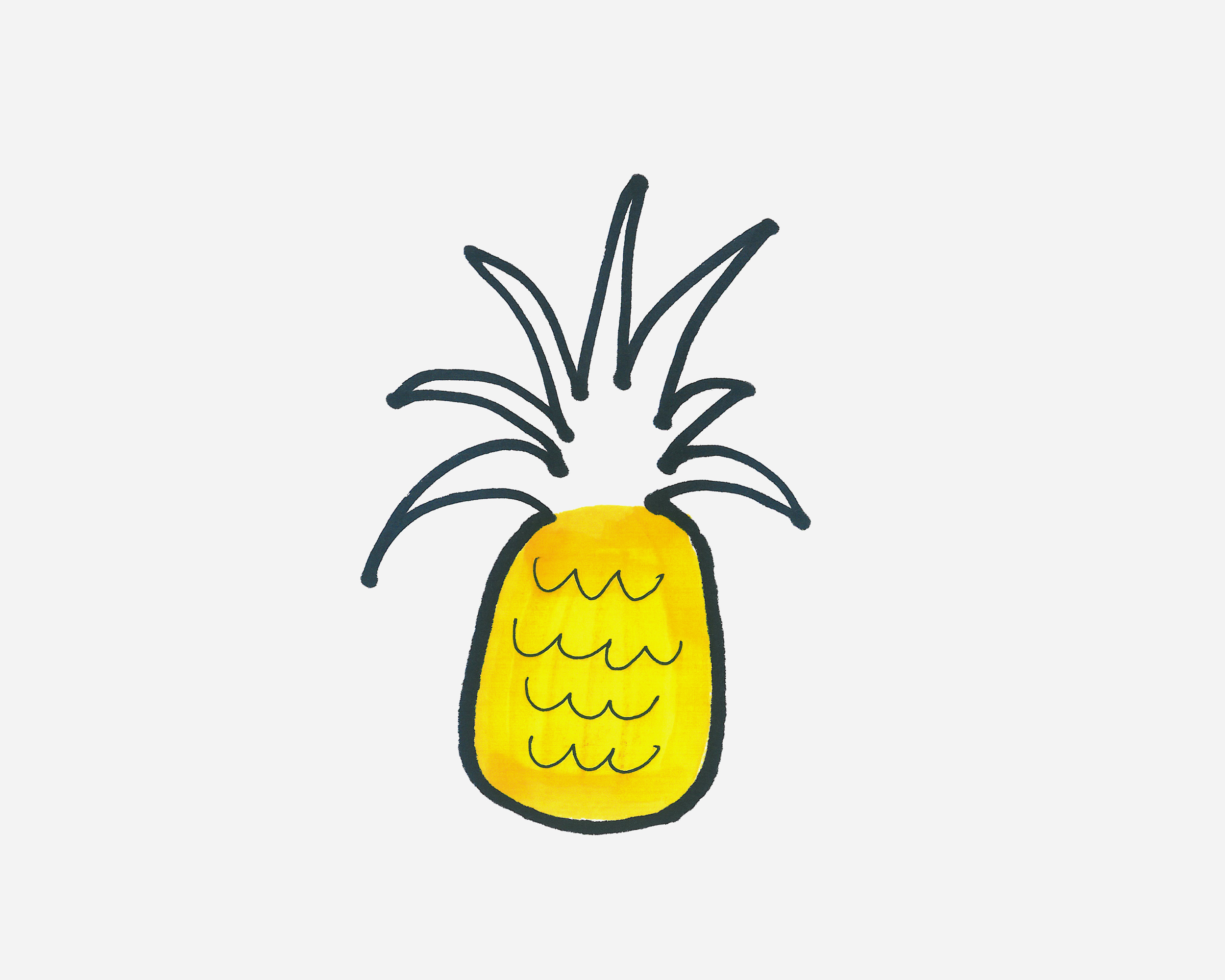 简单菠萝简笔画画法图片步骤💛巧艺网