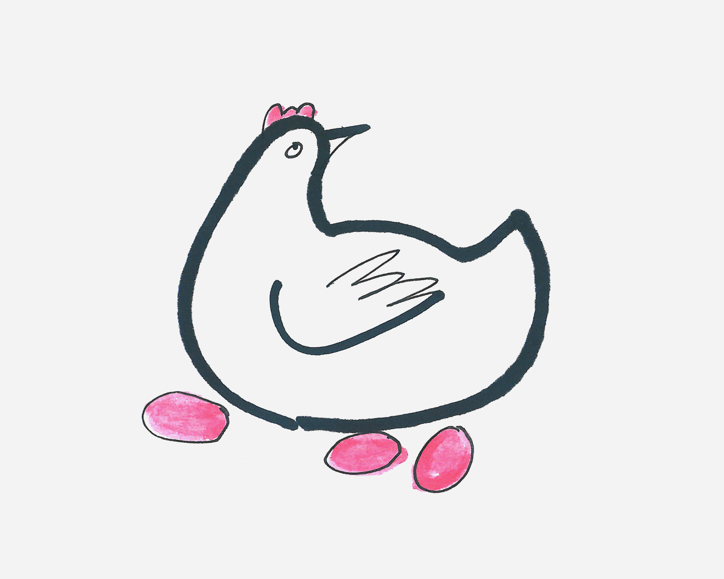 4-5岁简笔画优秀作品 带颜色母鸡的画法图解教程