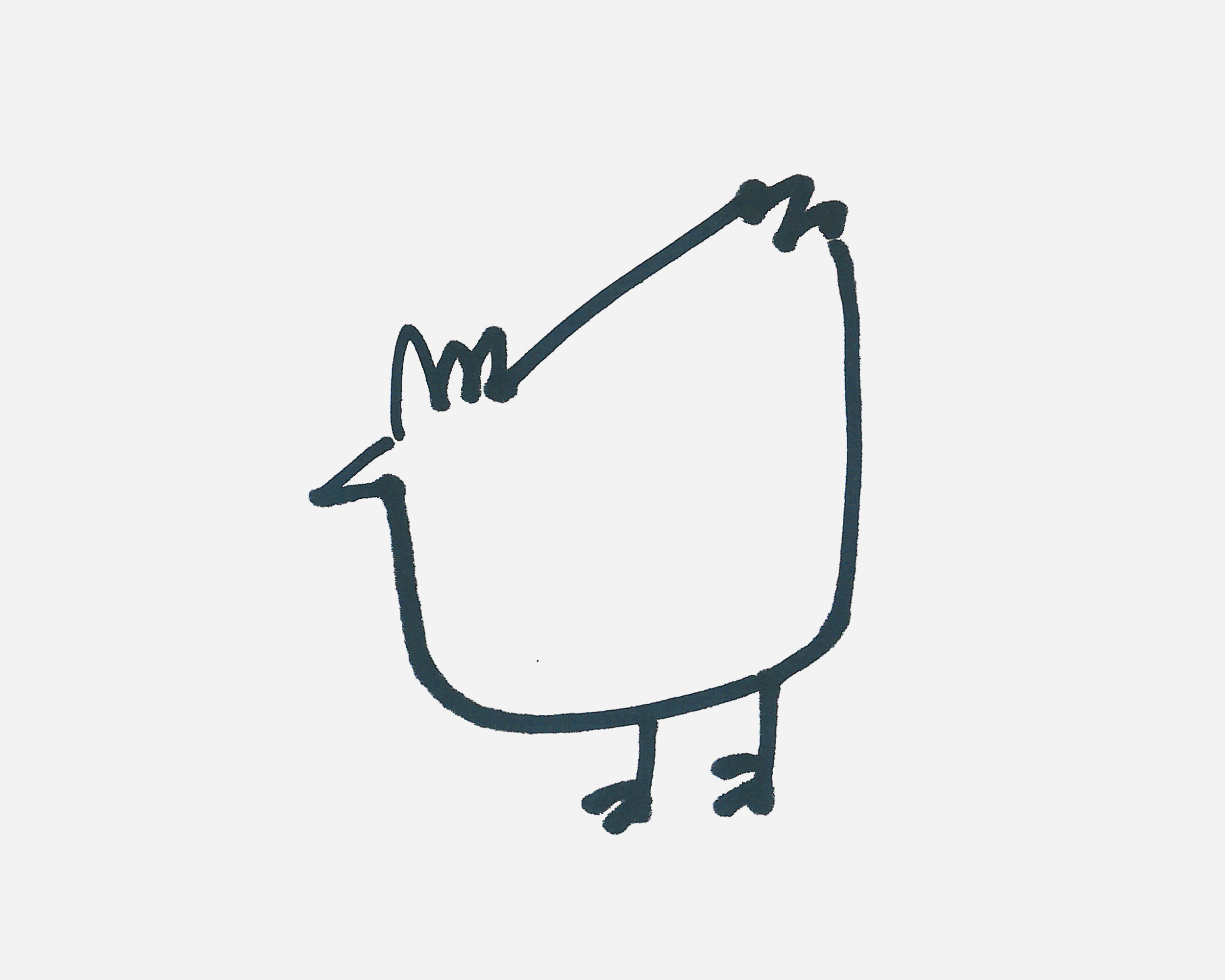 漂亮简笔画作品 带颜色母鸡的画法图解