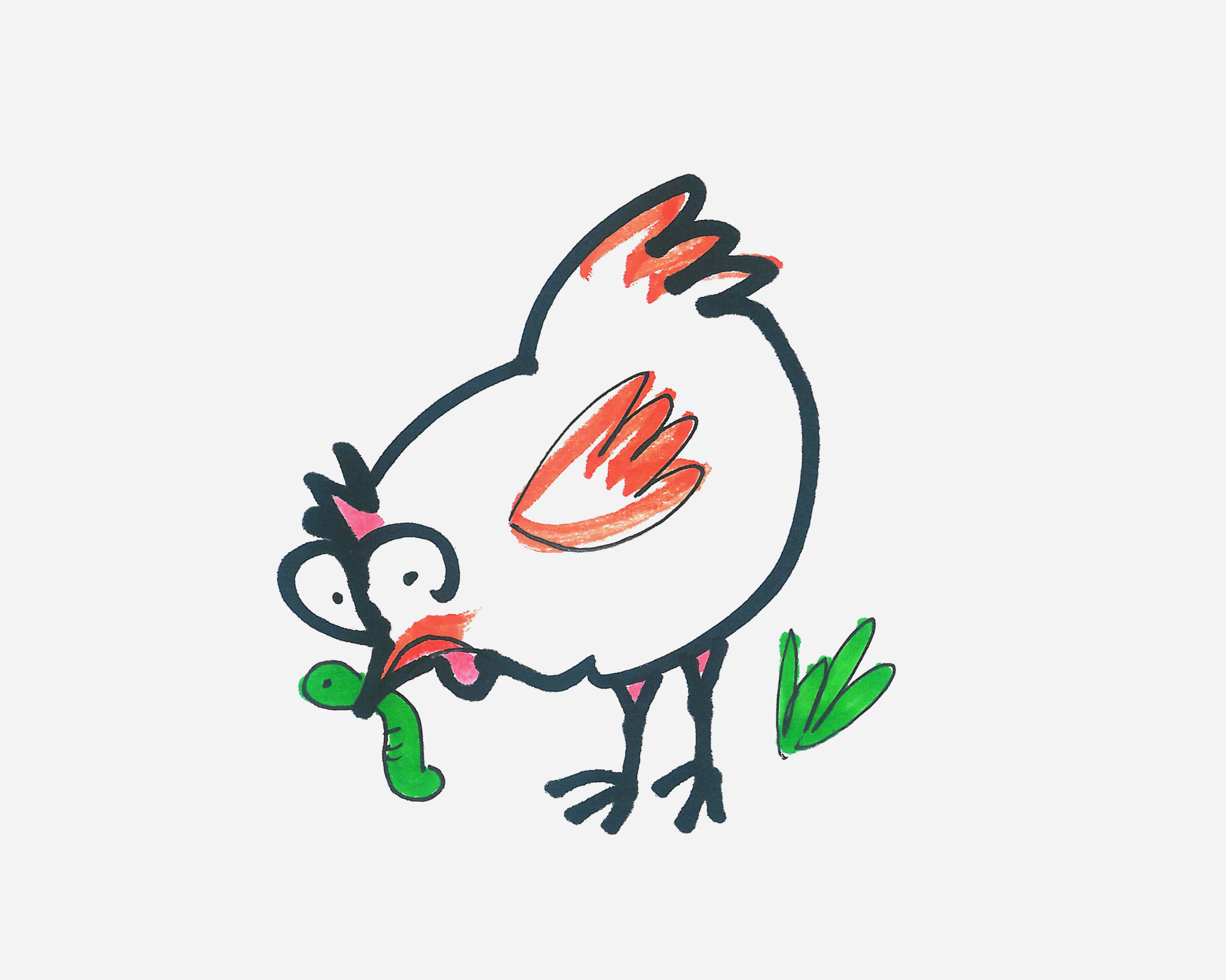 8岁儿童画启蒙教程 色彩小母鸡怎么画最简单