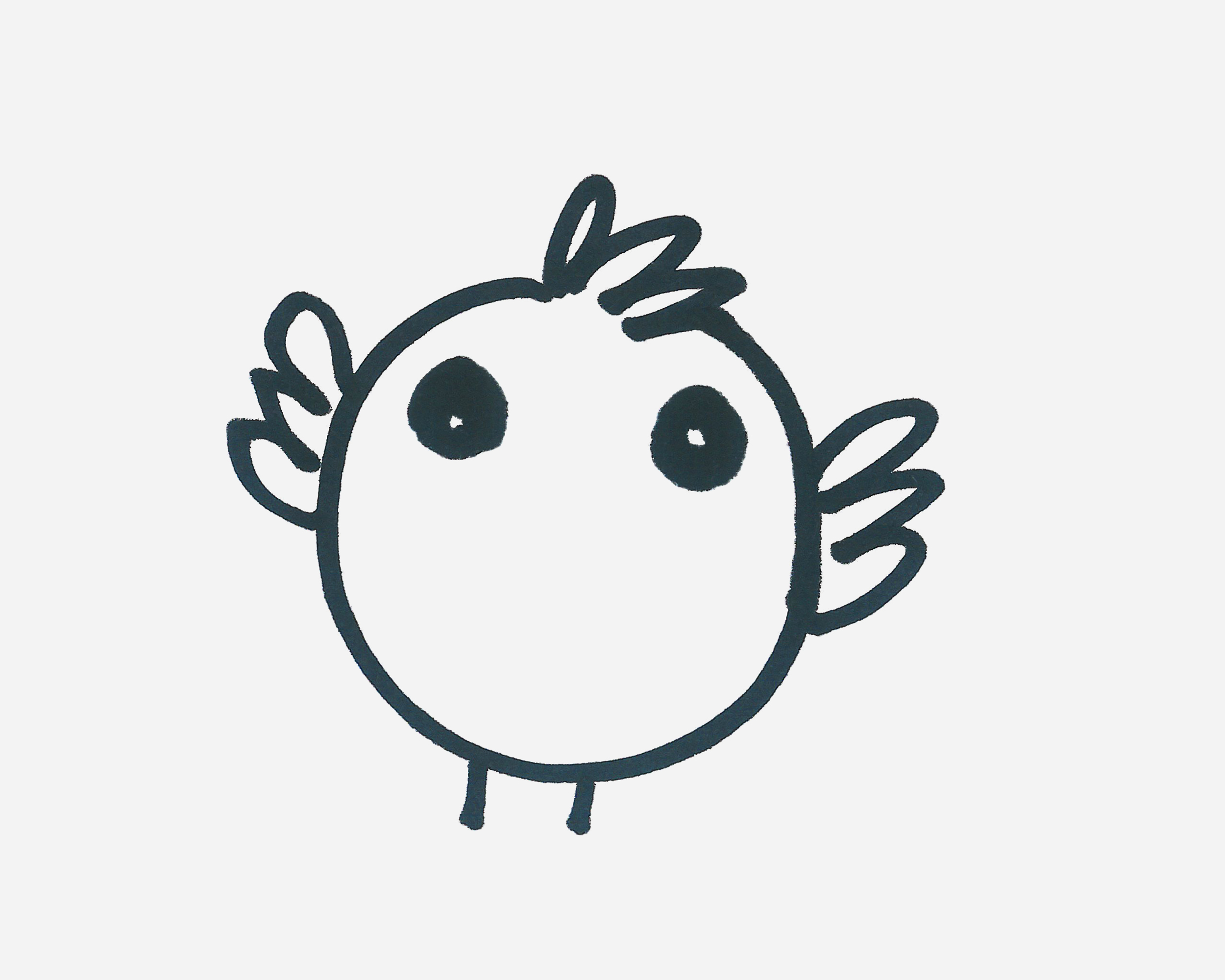 正面的小鸡简笔画画法图片步骤