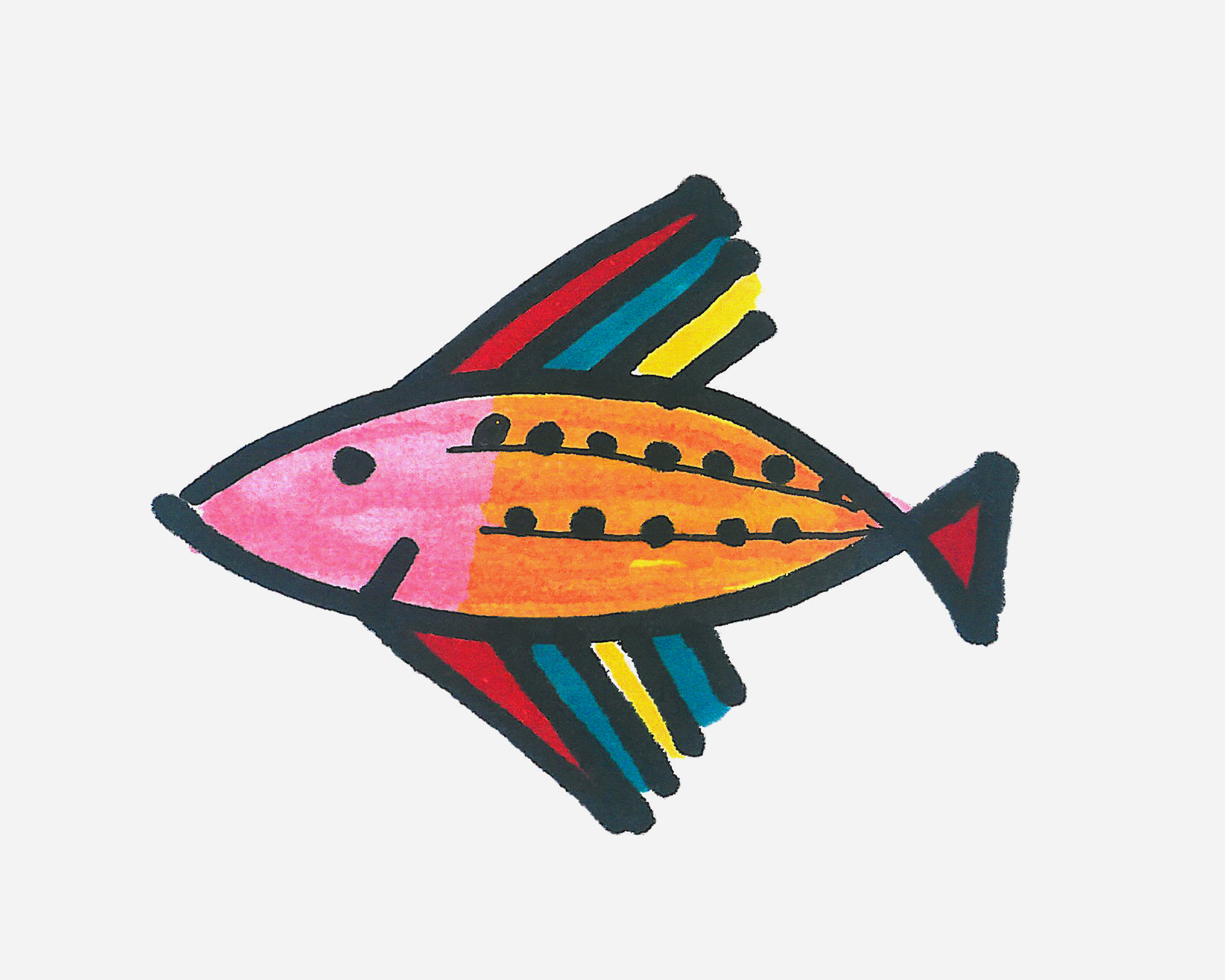 可爱小鱼简笔画画法图片步骤💛巧艺网