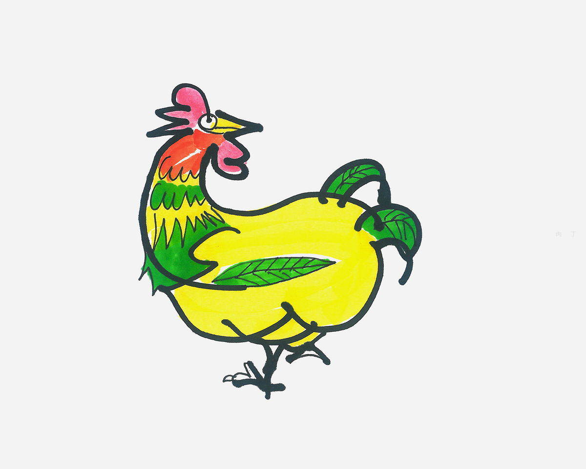 学画简笔画，大公鸡的画法教程 - 制作系手工网